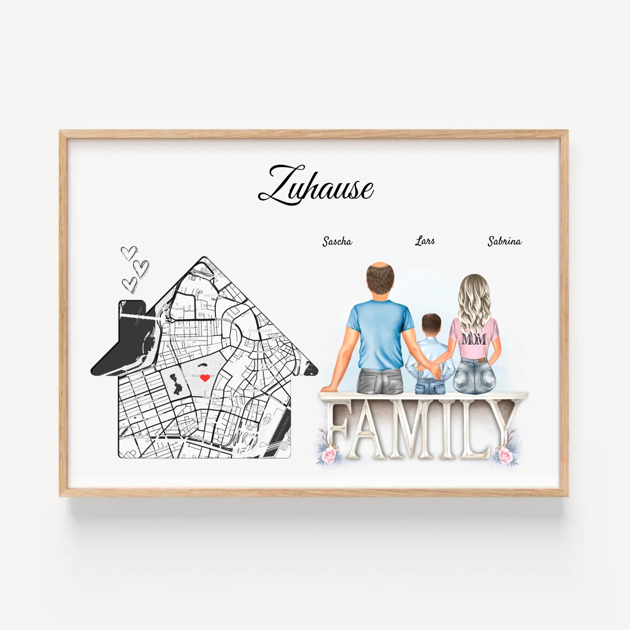 Zuhause Einzugsgeschenk Koordinaten Poster Familie - Cantty