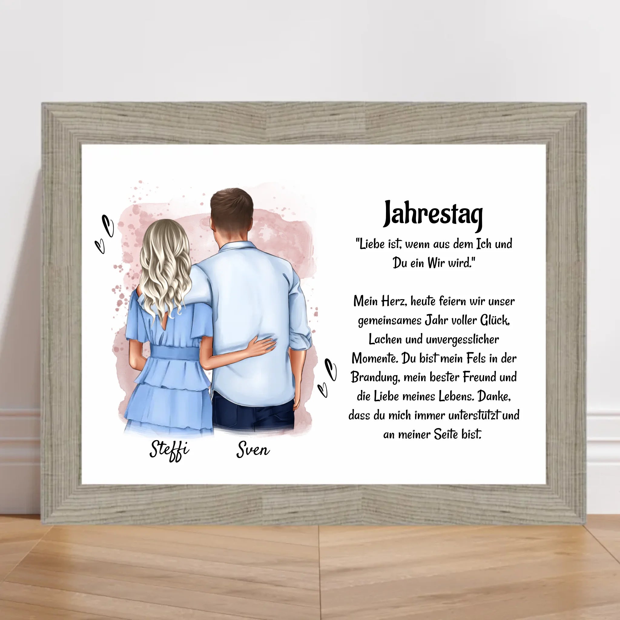 Jahrestag Paar Poster Bild Karte Mann und Frau Geschenk personalisiert - Cantty