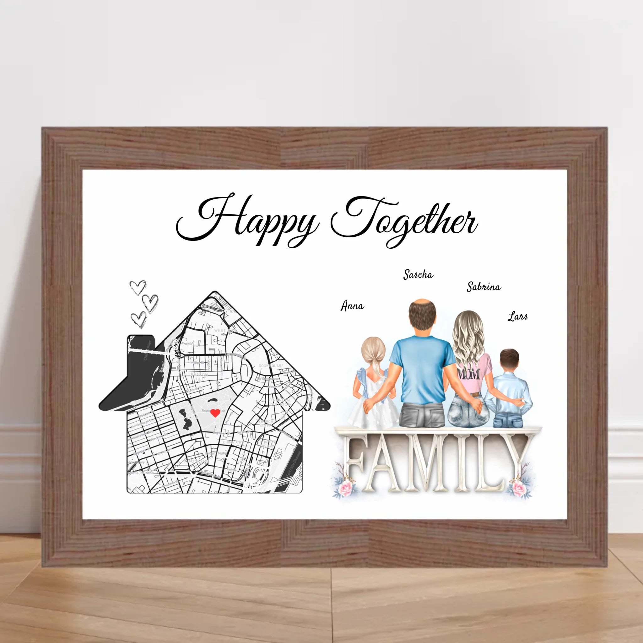 Einweihungsgeschenk Familie Wohnung Haus Poster personalisierbar - Cantty
