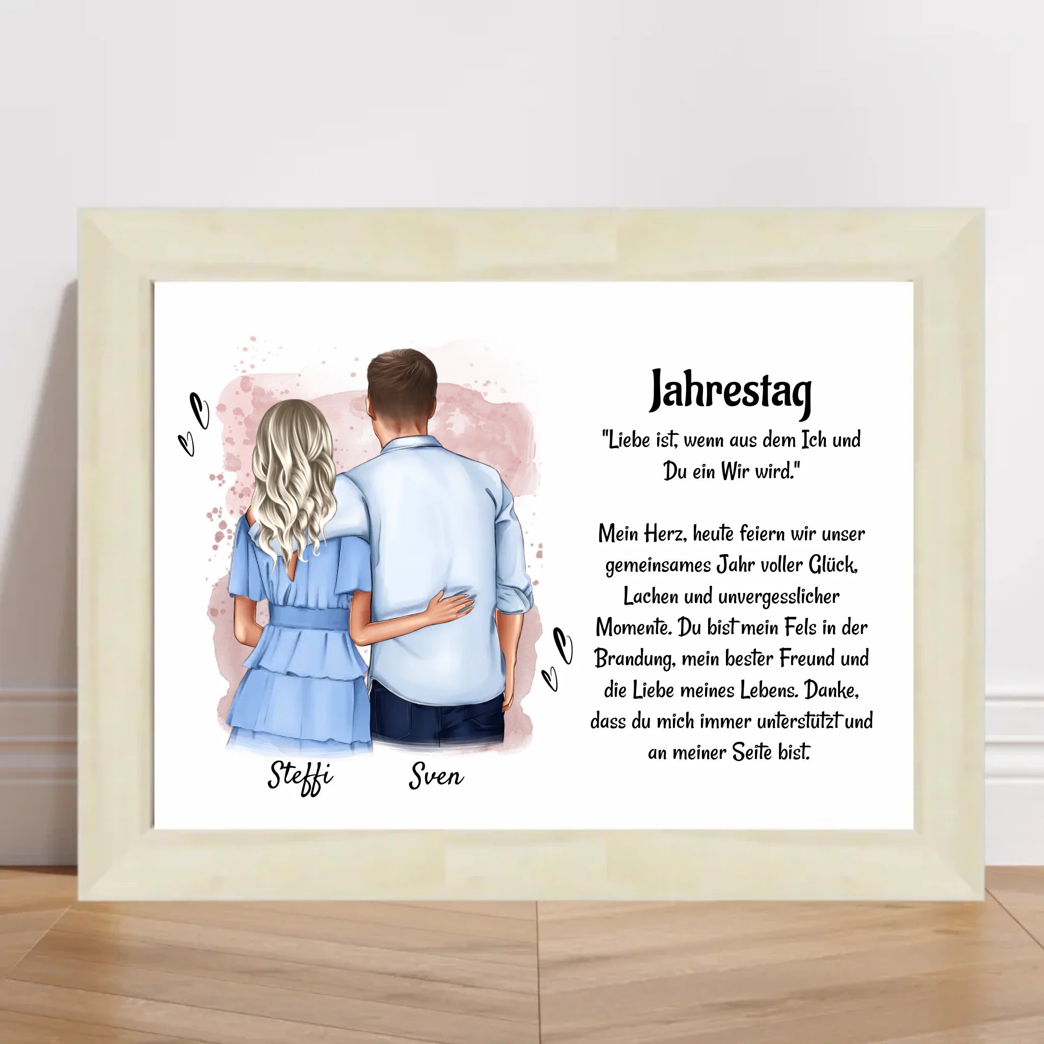 Jahrestag Paar Poster Bild Karte Mann und Frau Geschenk personalisiert - Cantty