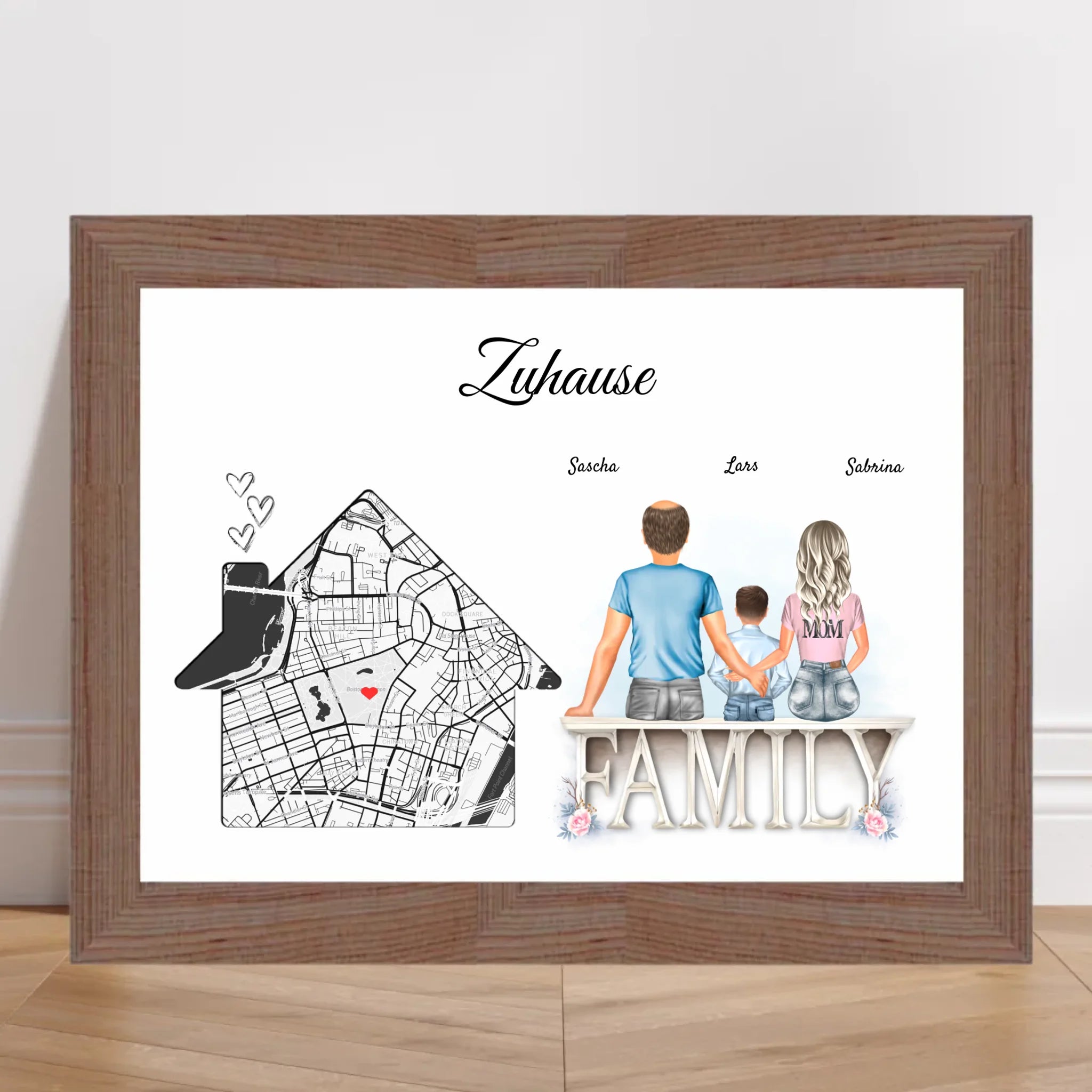 Zuhause Einzugsgeschenk Koordinaten Poster Familie - Cantty