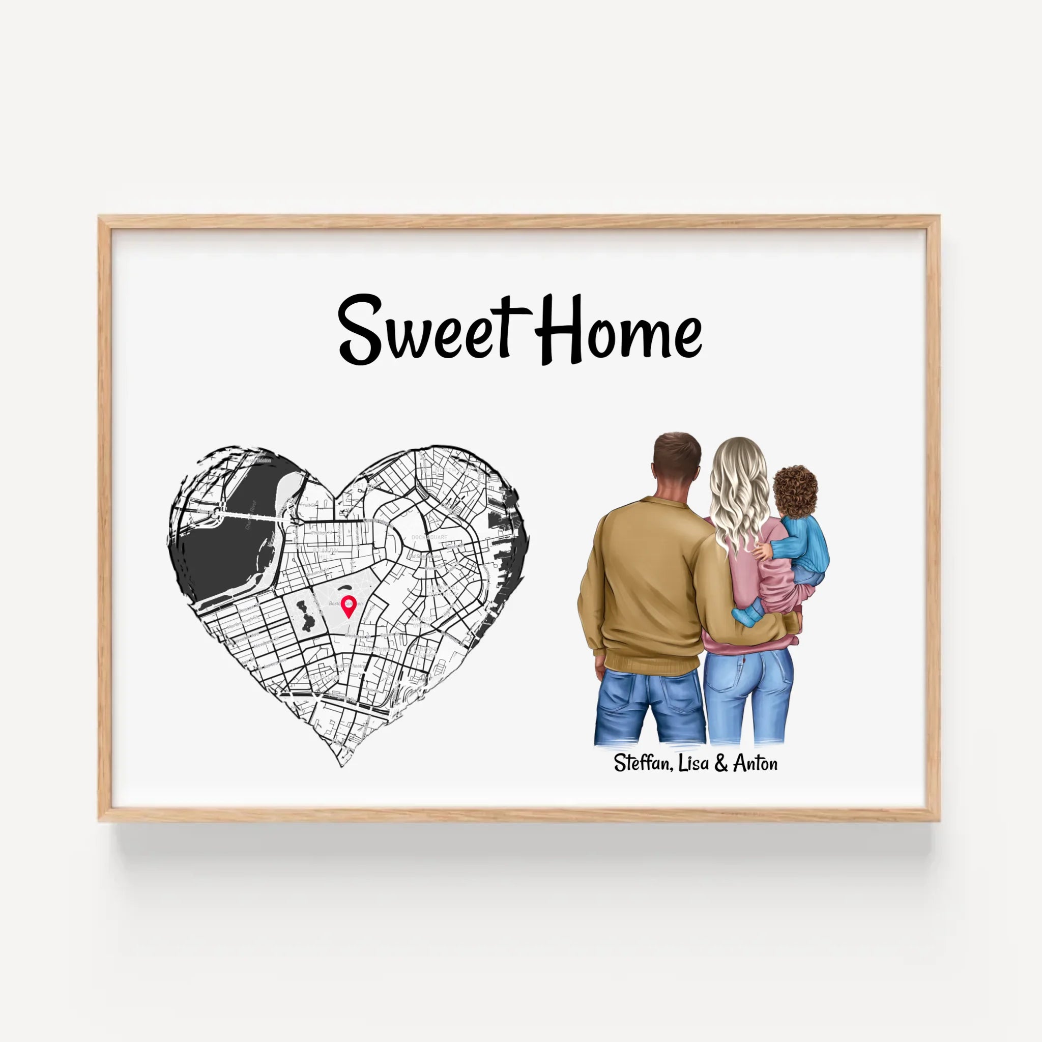 Zuhause Poster Geschenk Einzug neue Wohnung & Haus Familie mit Kind - Cantty