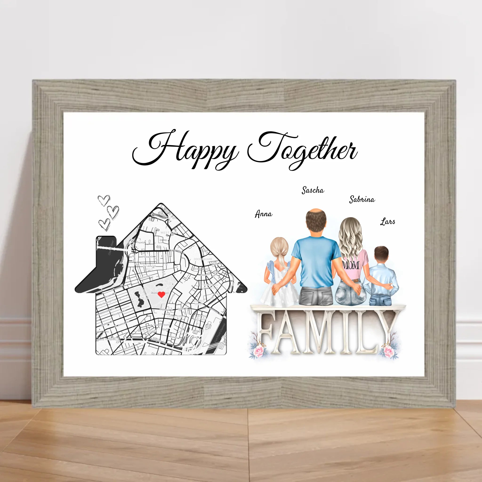 Einweihungsgeschenk Familie Wohnung Haus Poster personalisierbar - Cantty