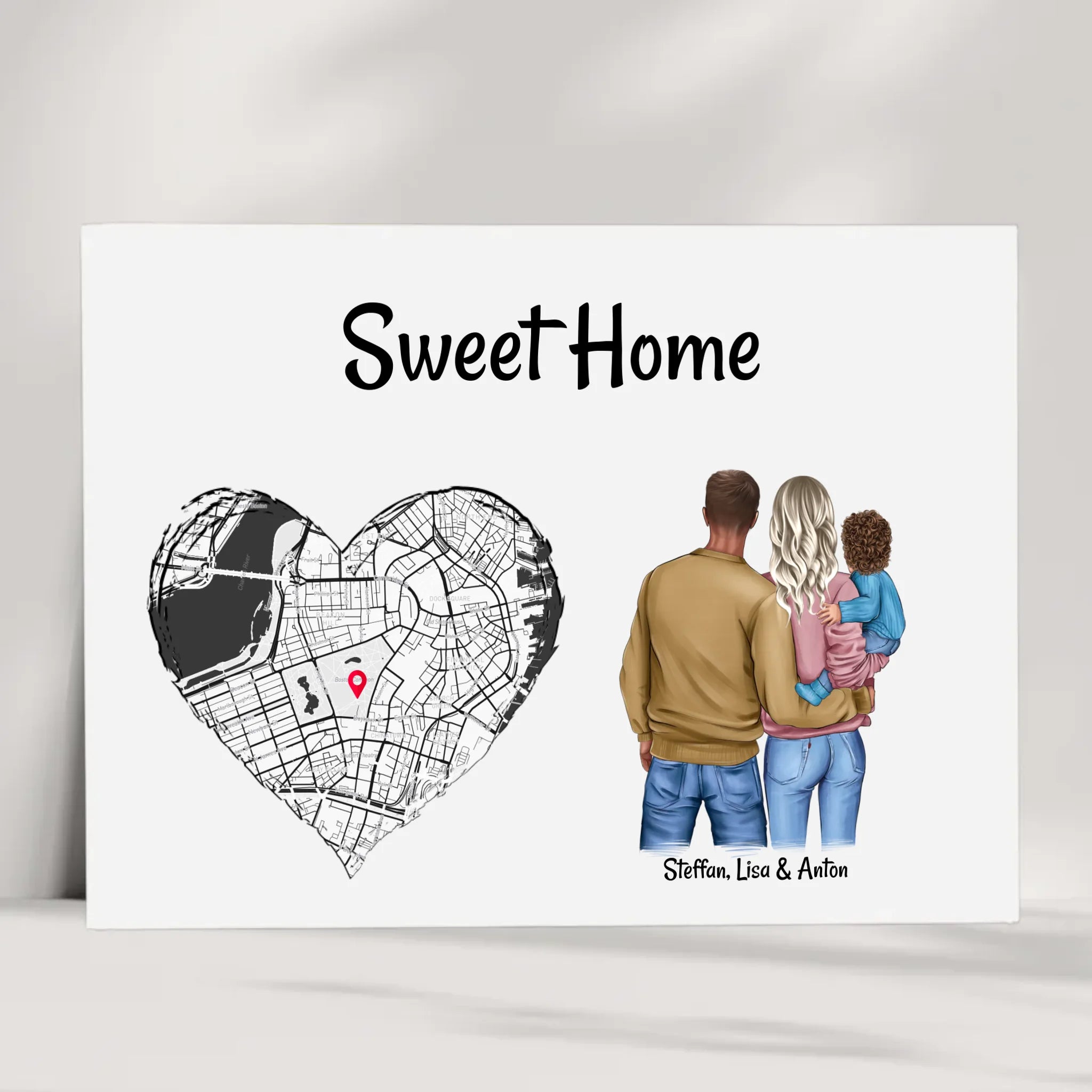 Zuhause Poster Geschenk Einzug neue Wohnung & Haus Familie mit Kind - Cantty