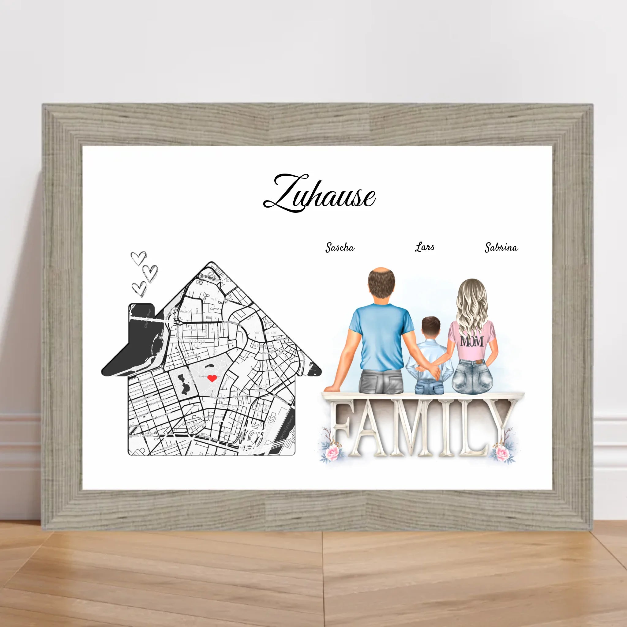 Zuhause Einzugsgeschenk Koordinaten Poster Familie - Cantty