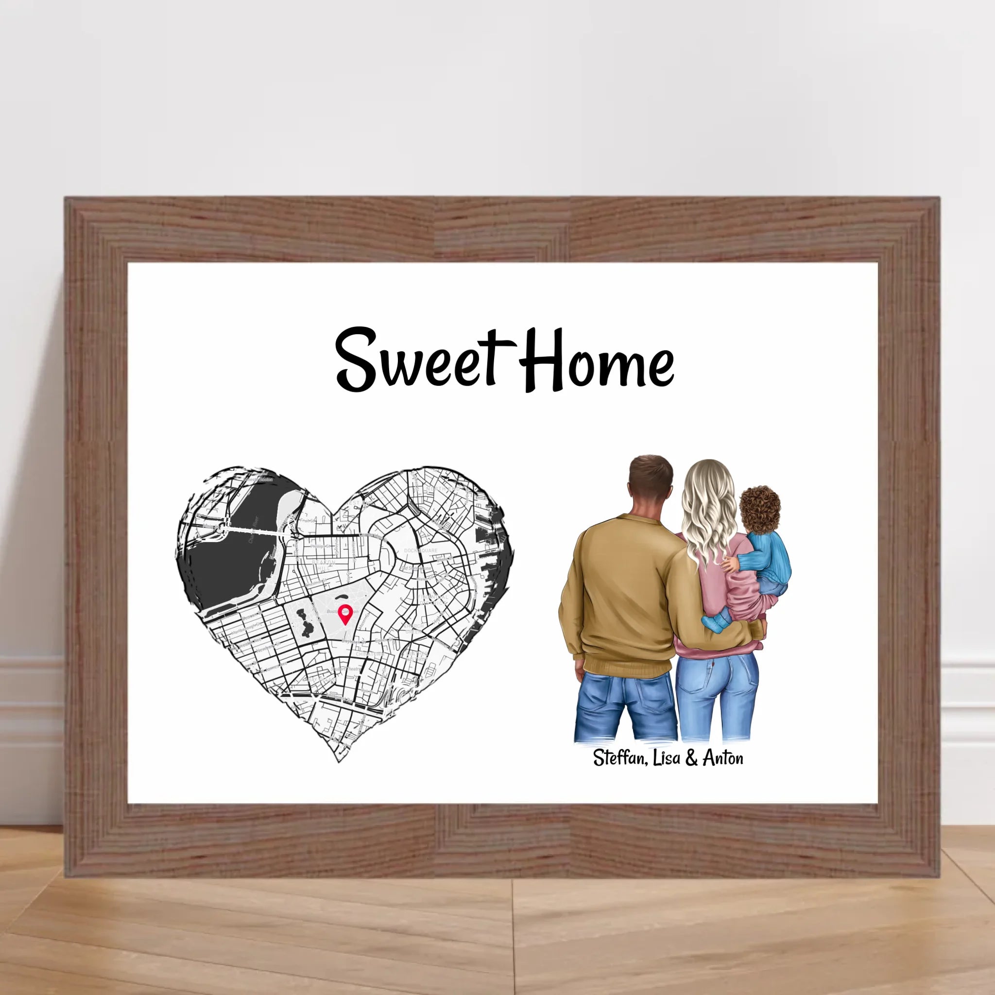 Zuhause Poster Geschenk Einzug neue Wohnung & Haus Familie mit Kind - Cantty