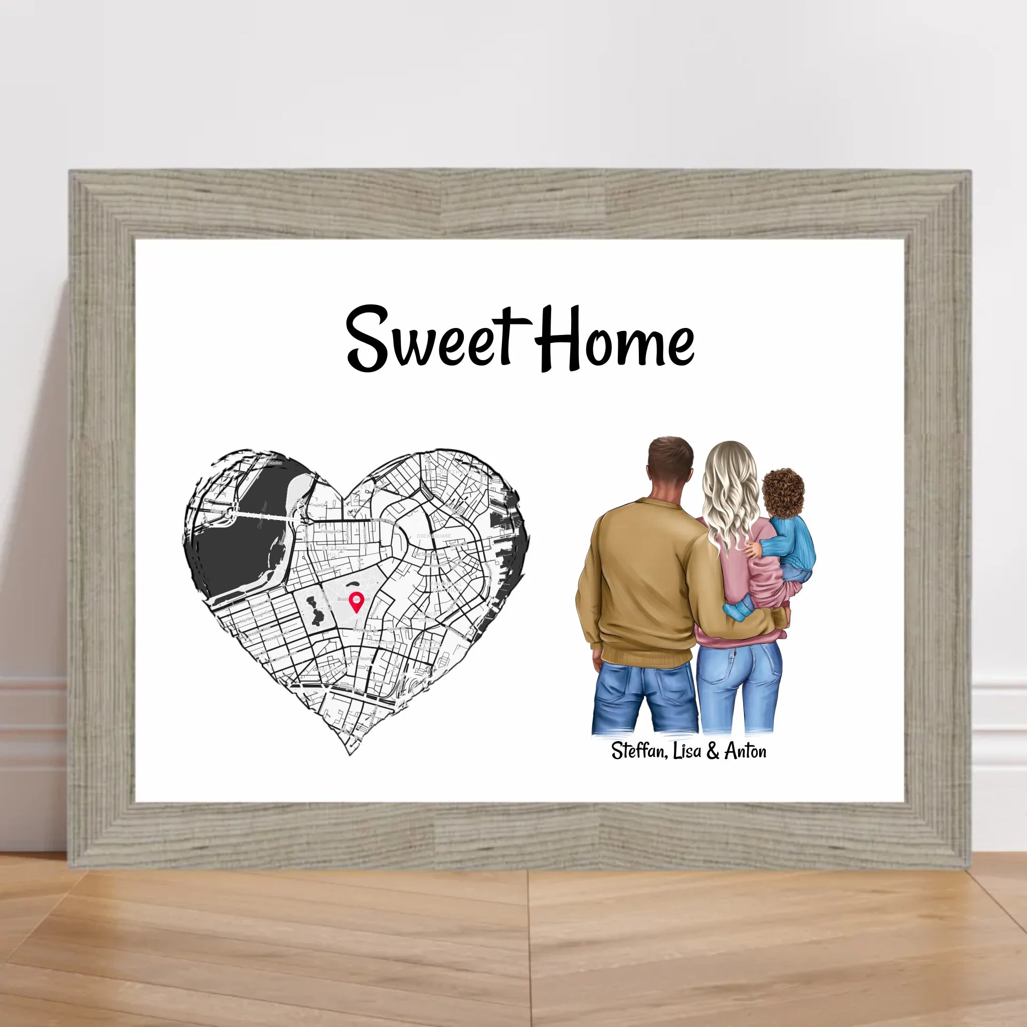 Zuhause Poster Geschenk Einzug neue Wohnung & Haus Familie mit Kind - Cantty