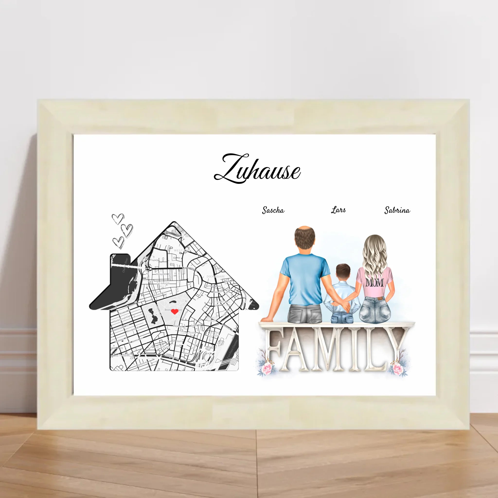 Zuhause Einzugsgeschenk Koordinaten Poster Familie - Cantty
