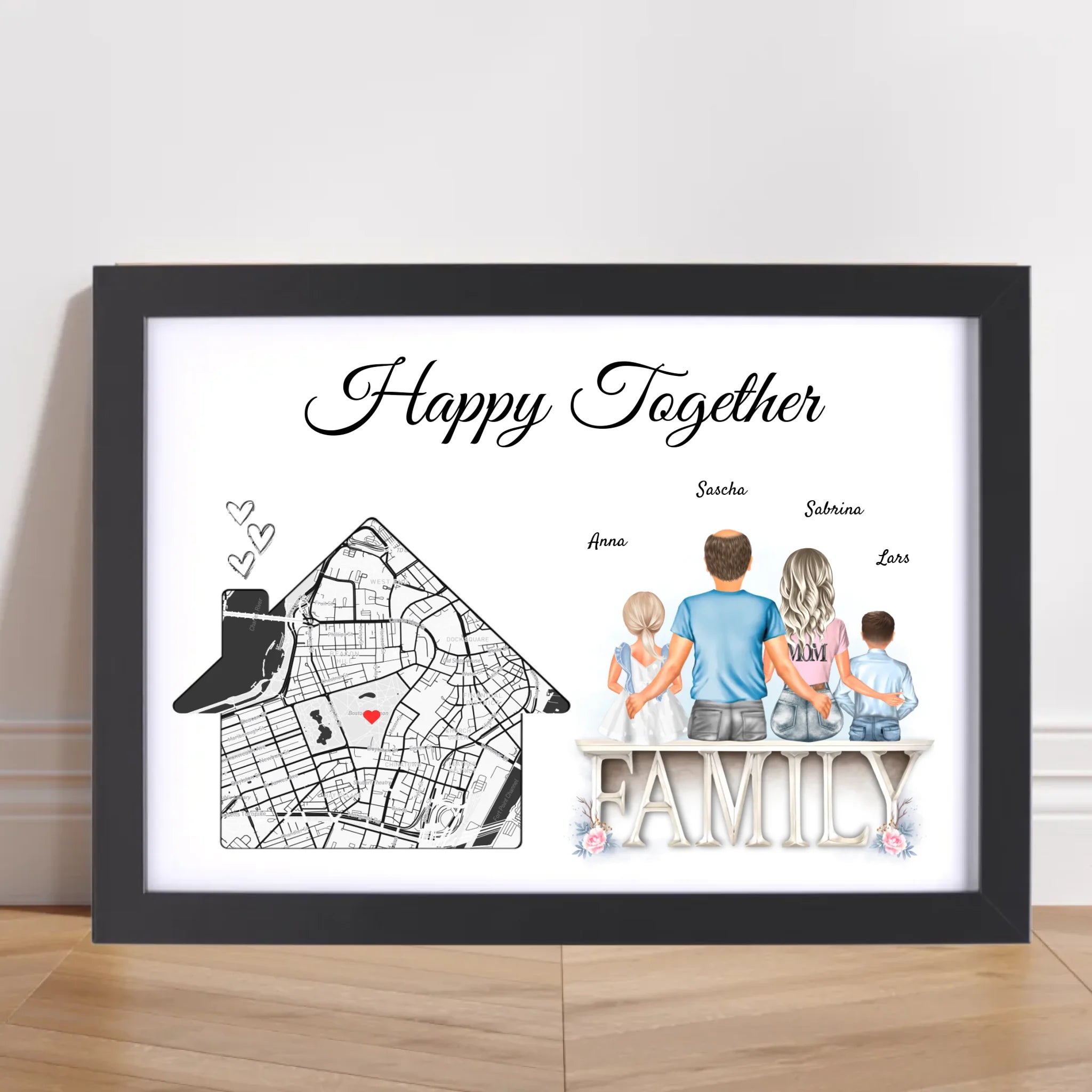 Einweihungsgeschenk Familie Wohnung Haus Poster personalisierbar - Cantty
