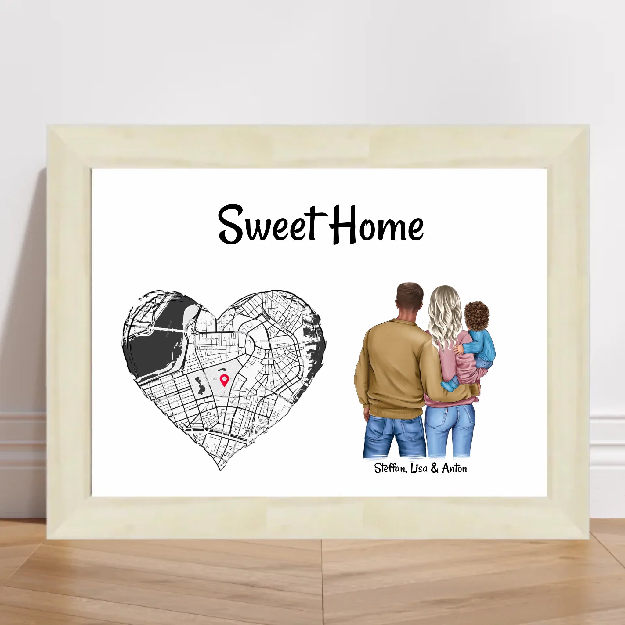 Zuhause Poster Geschenk Einzug neue Wohnung & Haus Familie mit Kind - Cantty