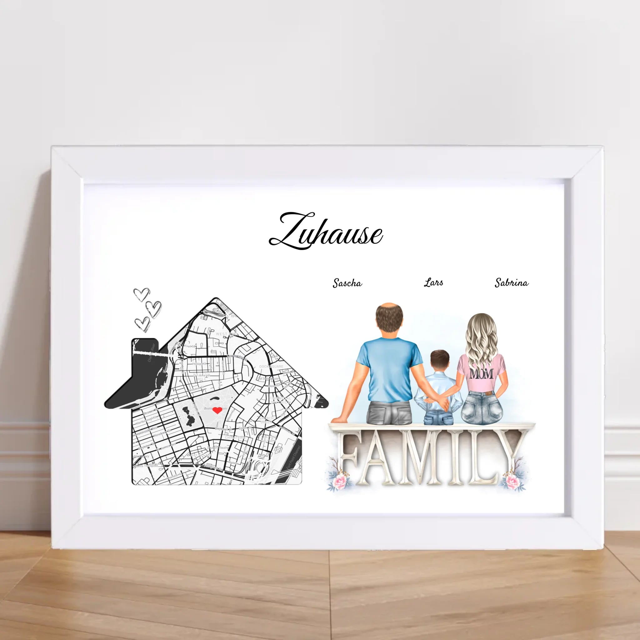 Zuhause Einzugsgeschenk Koordinaten Poster Familie - Cantty