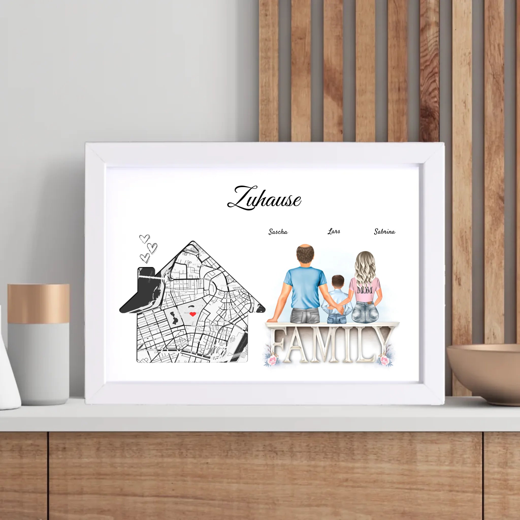 Zuhause Einzugsgeschenk Koordinaten Poster Familie - Cantty