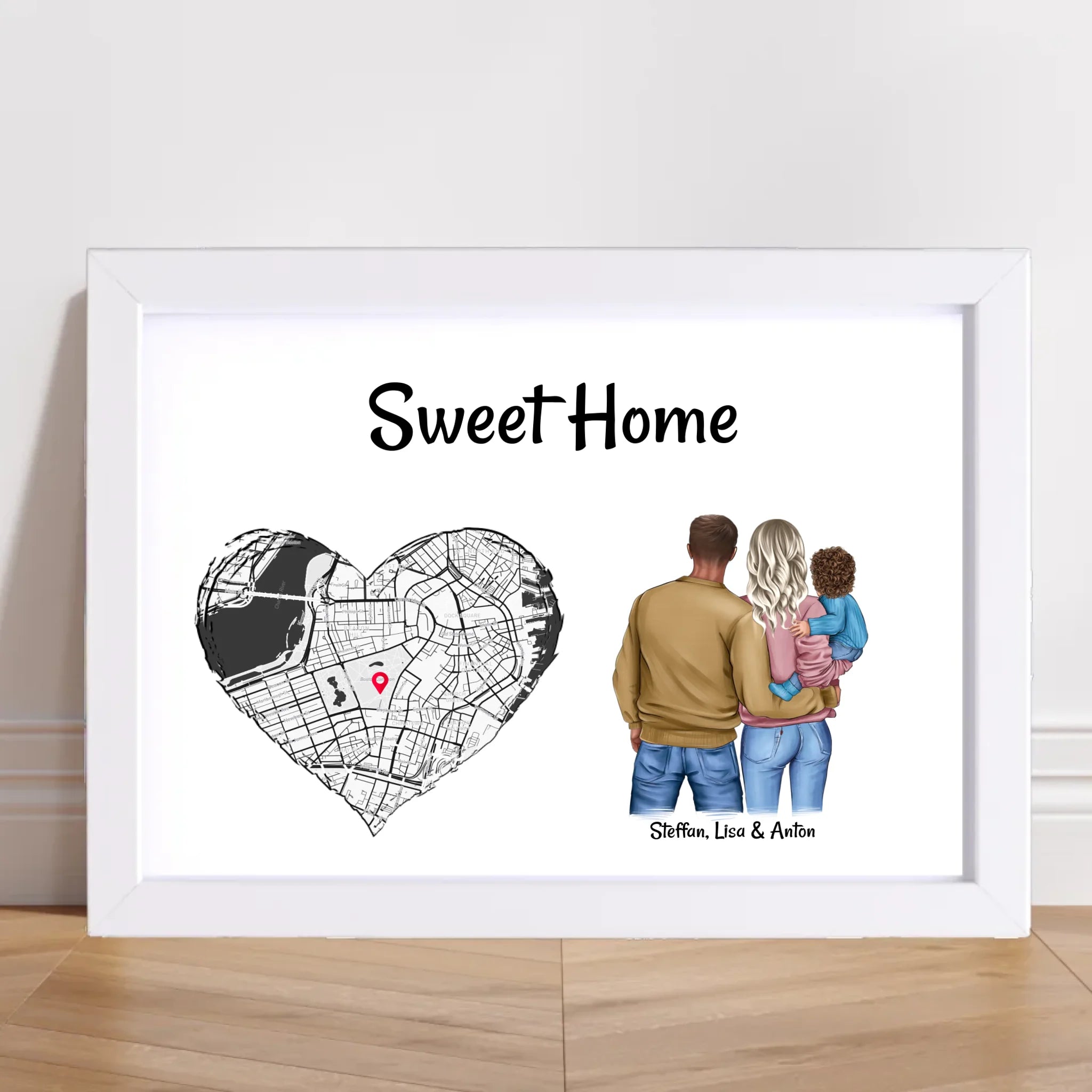 Zuhause Poster Geschenk Einzug neue Wohnung & Haus Familie mit Kind - Cantty