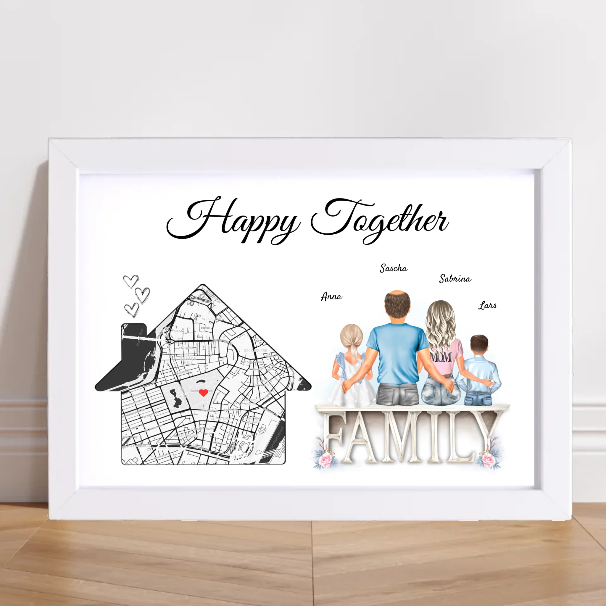 Einweihungsgeschenk Familie Wohnung Haus Poster personalisierbar - Cantty