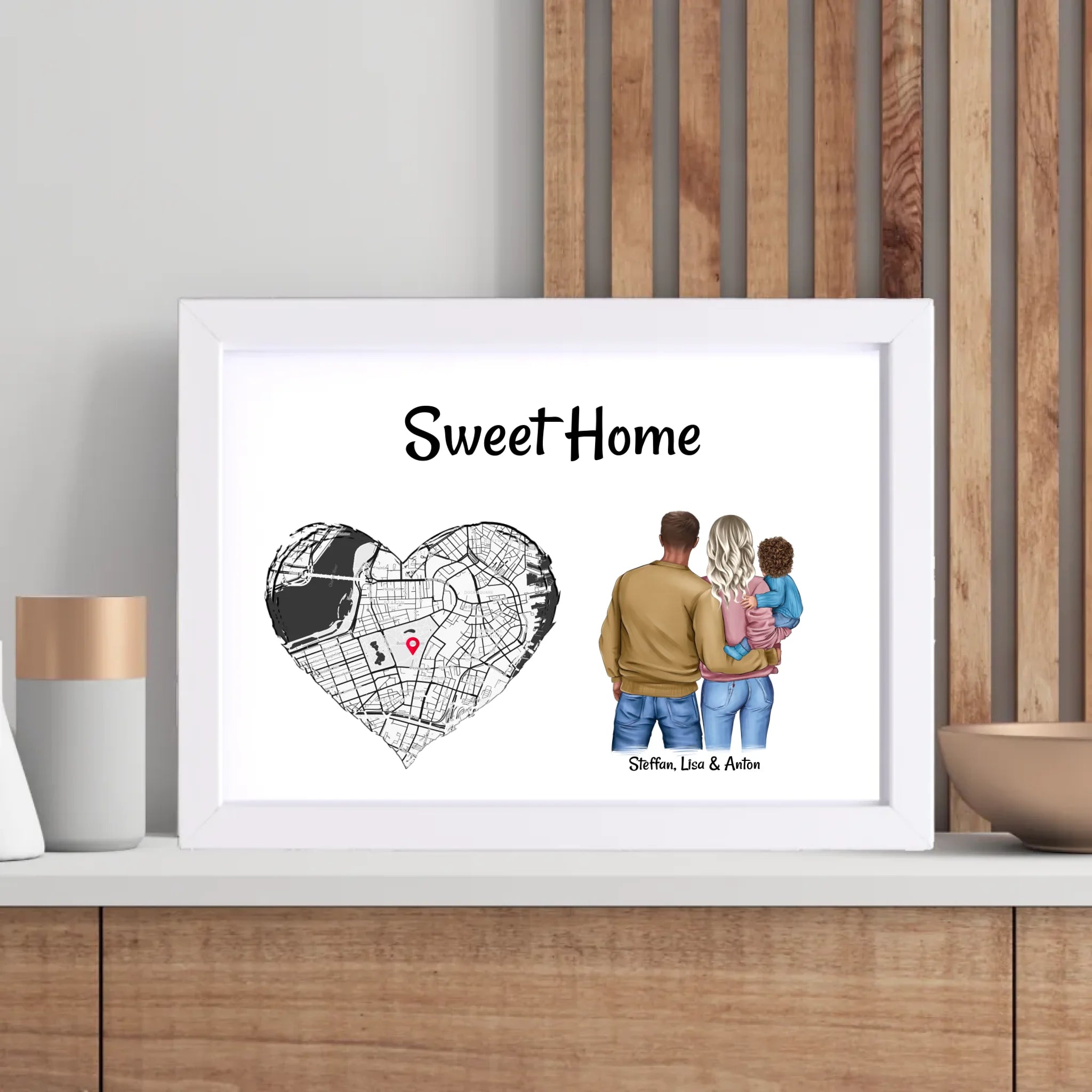 Zuhause Poster Geschenk Einzug neue Wohnung & Haus Familie mit Kind - Cantty