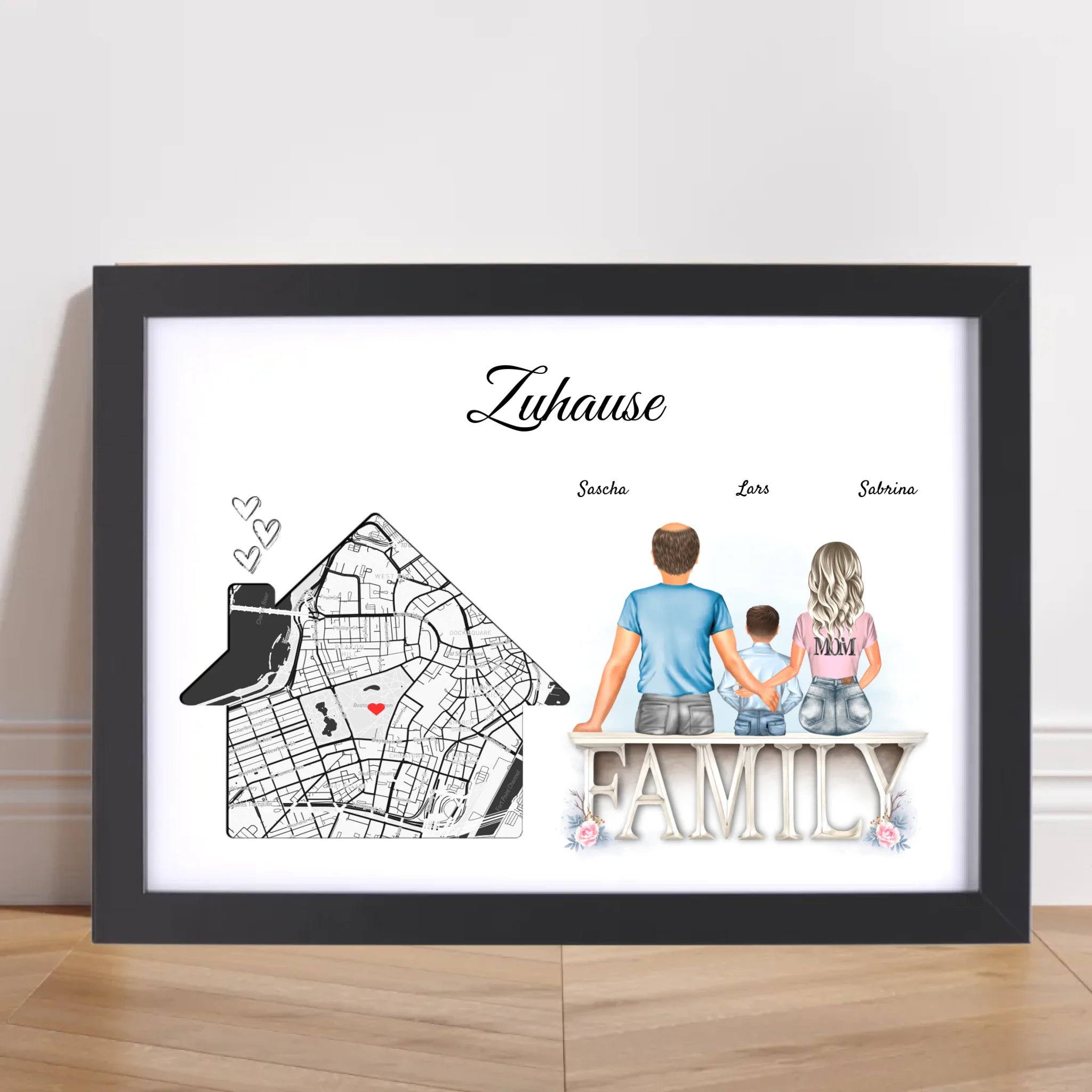 Zuhause Einzugsgeschenk Koordinaten Poster Familie - Cantty