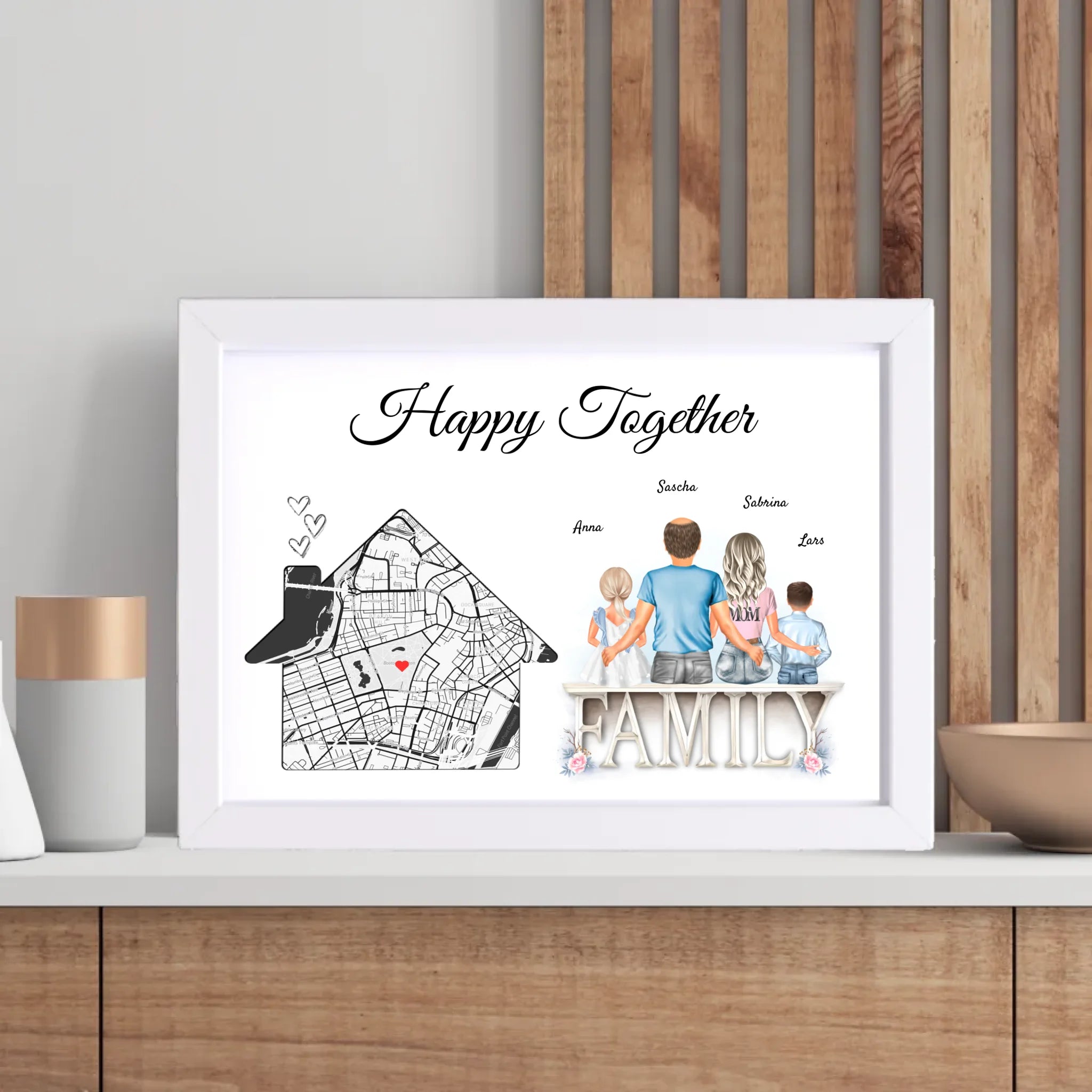 Einweihungsgeschenk Familie Wohnung Haus Poster personalisierbar - Cantty