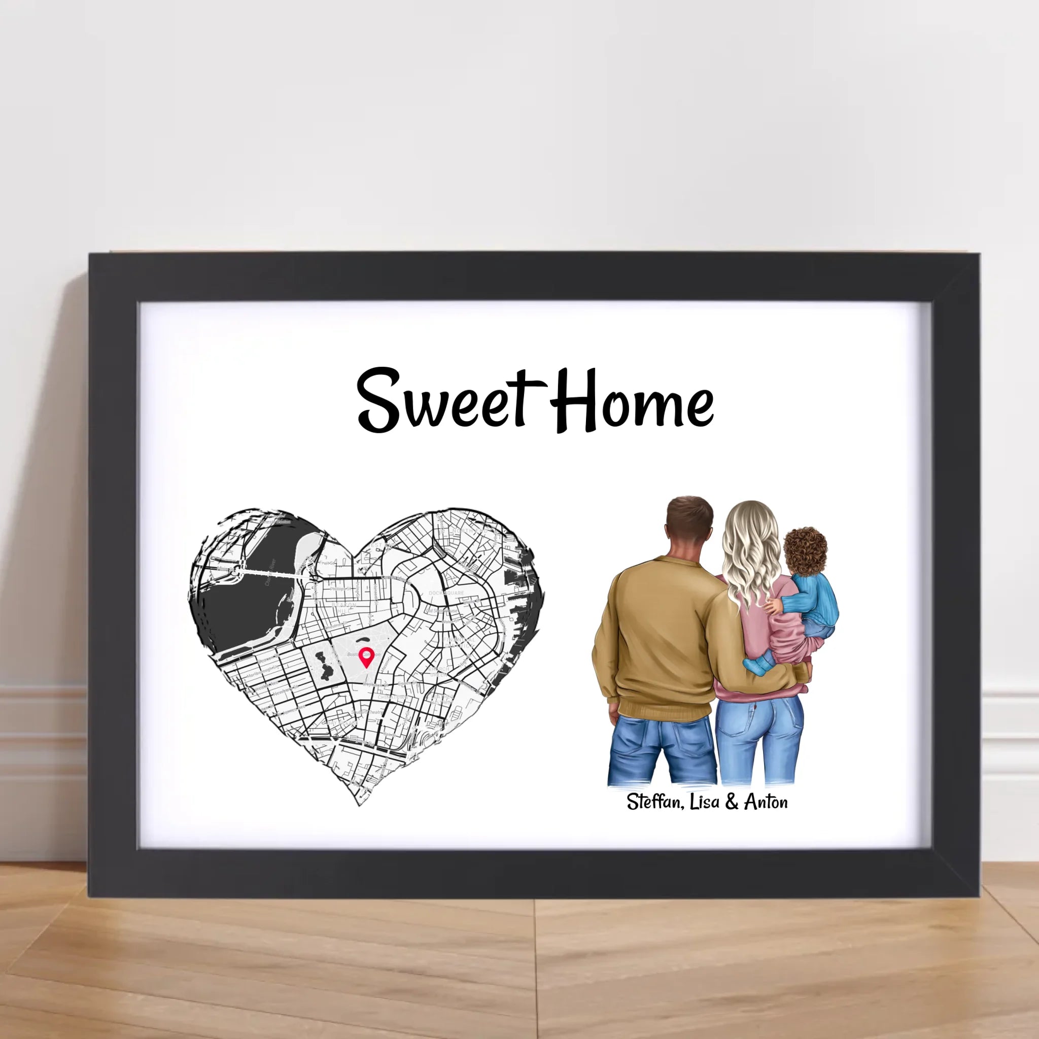 Zuhause Poster Geschenk Einzug neue Wohnung & Haus Familie mit Kind - Cantty