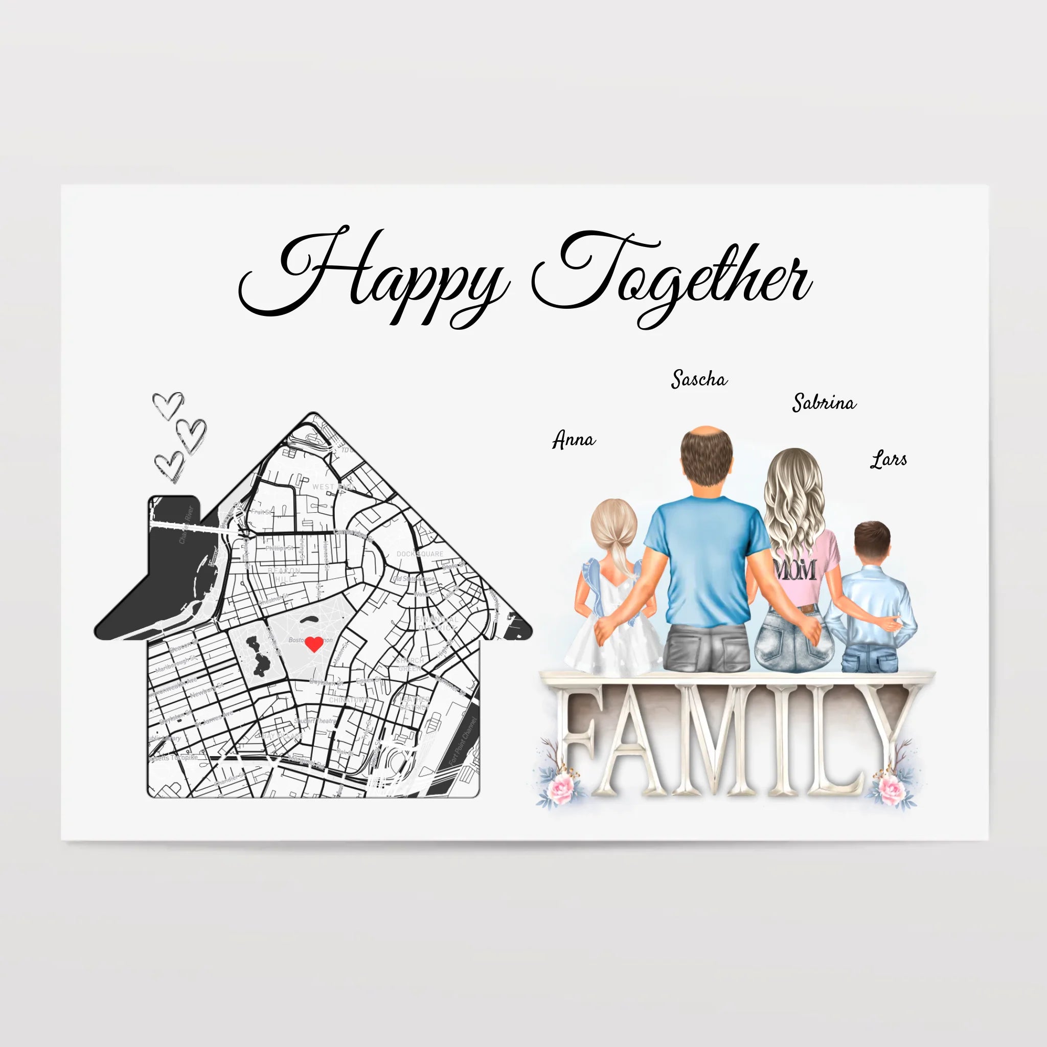 Einweihungsgeschenk Familie Wohnung Haus Poster personalisierbar - Cantty