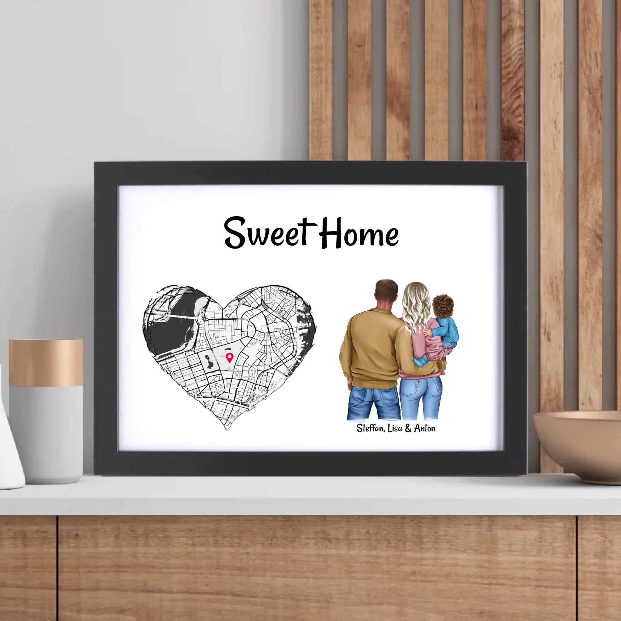 Zuhause Poster Geschenk Einzug neue Wohnung & Haus Familie mit Kind - Cantty