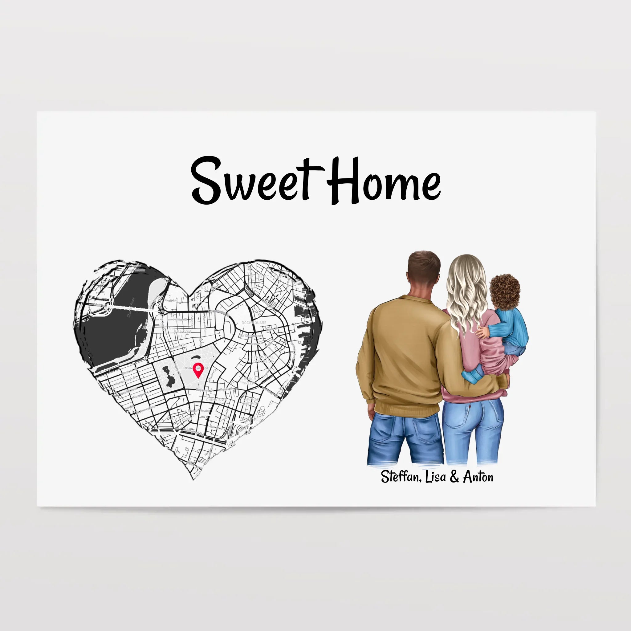 Zuhause Poster Geschenk Einzug neue Wohnung & Haus Familie mit Kind - Cantty