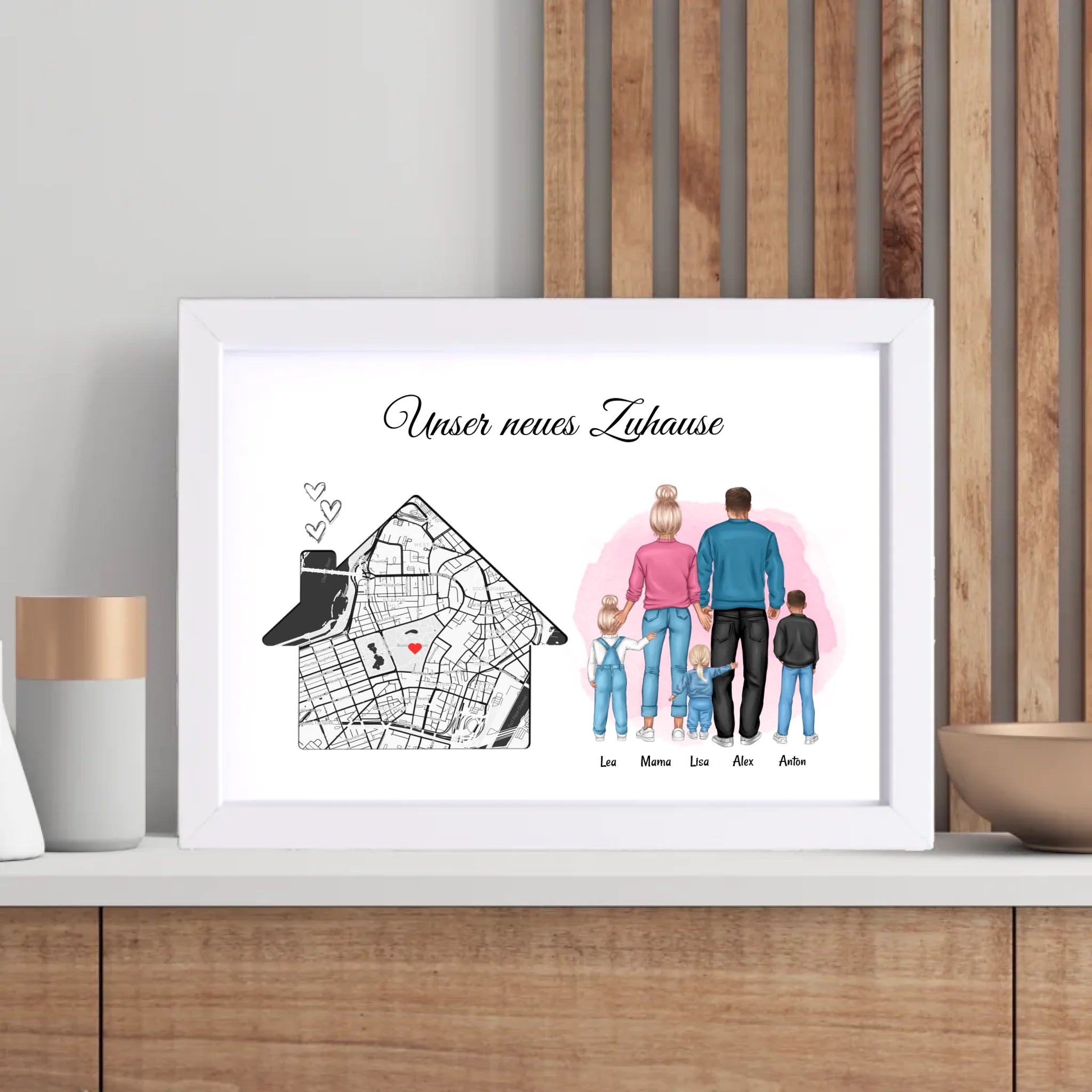 Einzug Geschenk Eigenheim Haus Zuhause Familie Stadtkarte Poster - Cantty
