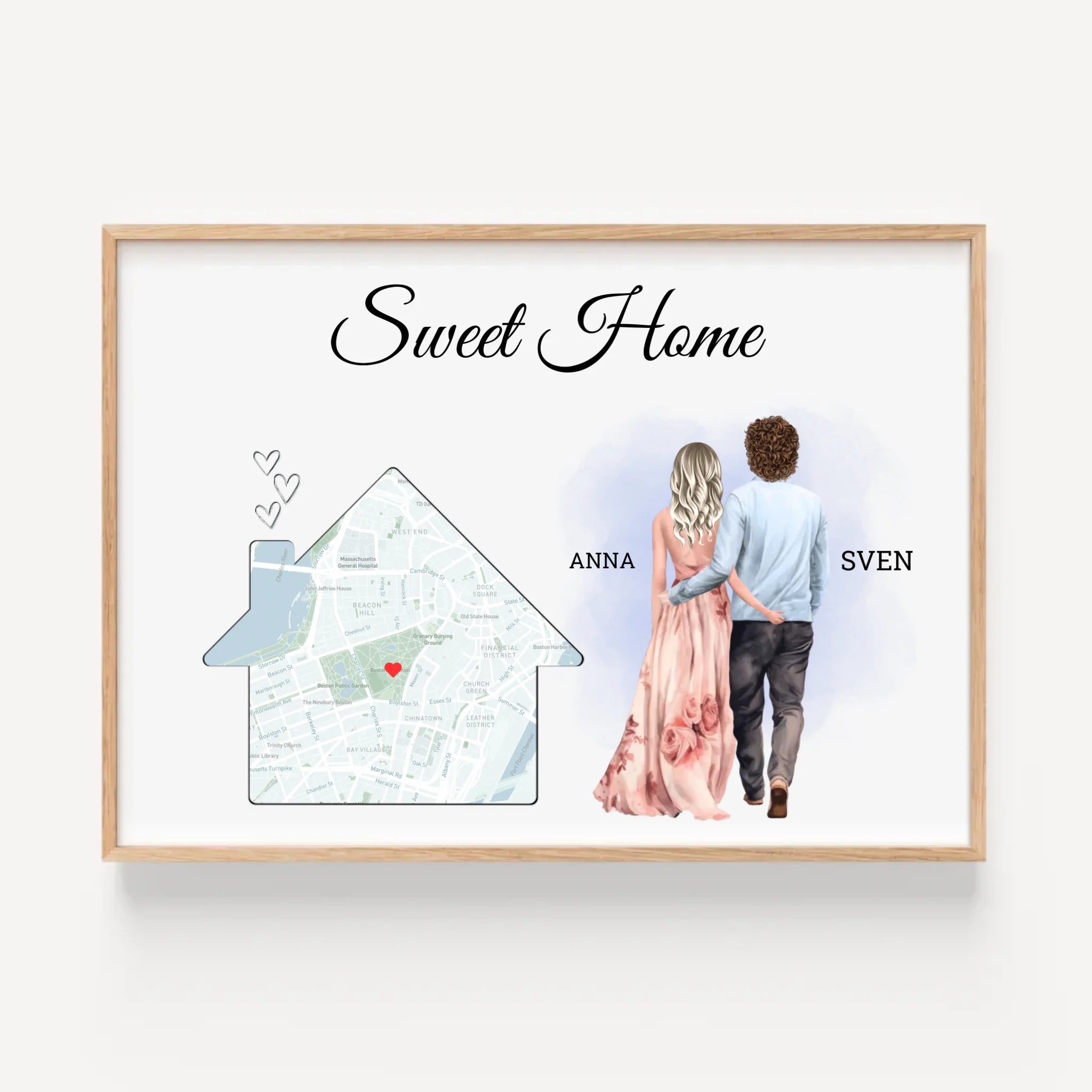 Erste gemeinsame Wohnung Einzug Geschenk Freund Freundin Stadtkarte Bild - Cantty