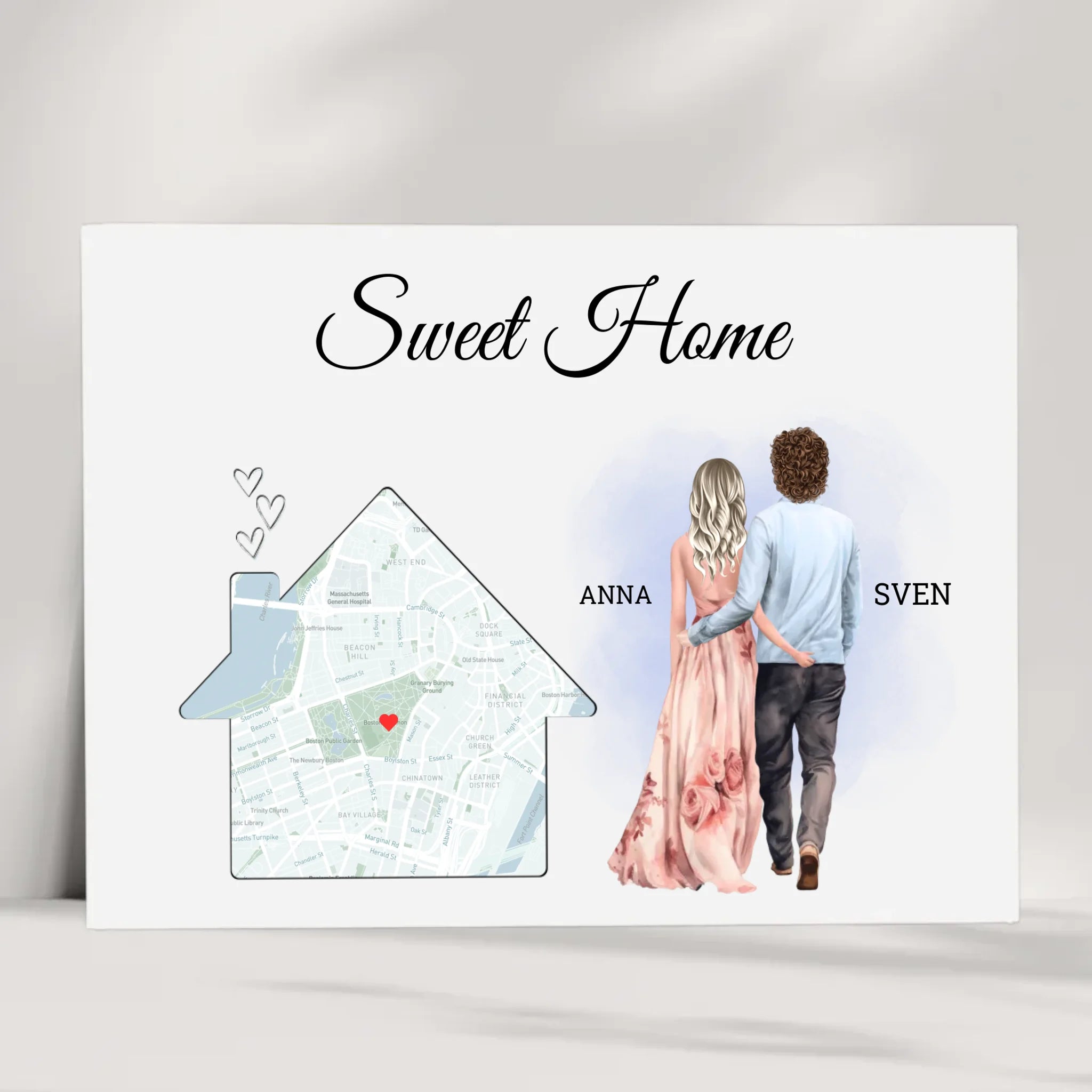 Erste gemeinsame Wohnung Einzug Geschenk Freund Freundin Stadtkarte Bild - Cantty