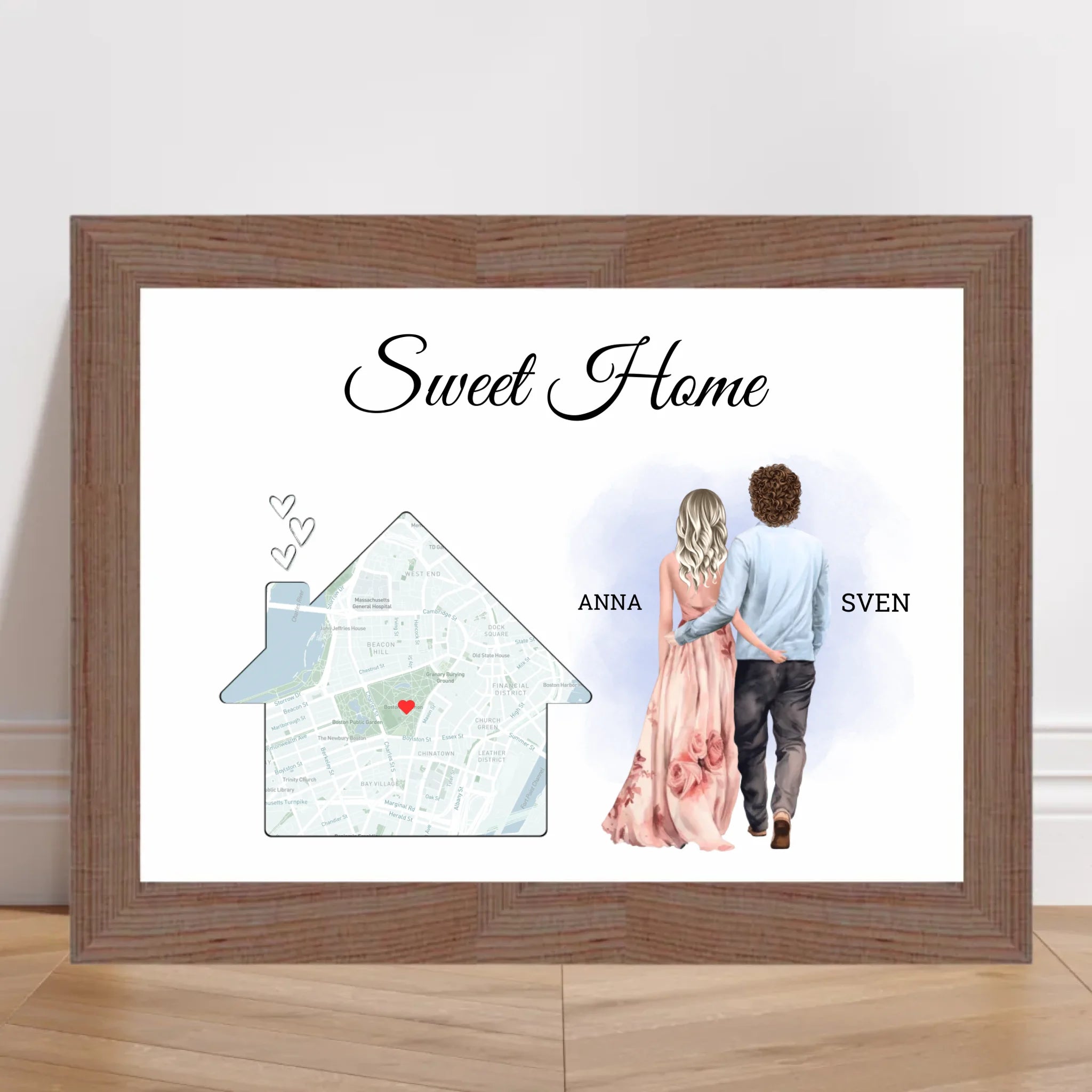 Erste gemeinsame Wohnung Einzug Geschenk Freund Freundin Stadtkarte Bild - Cantty