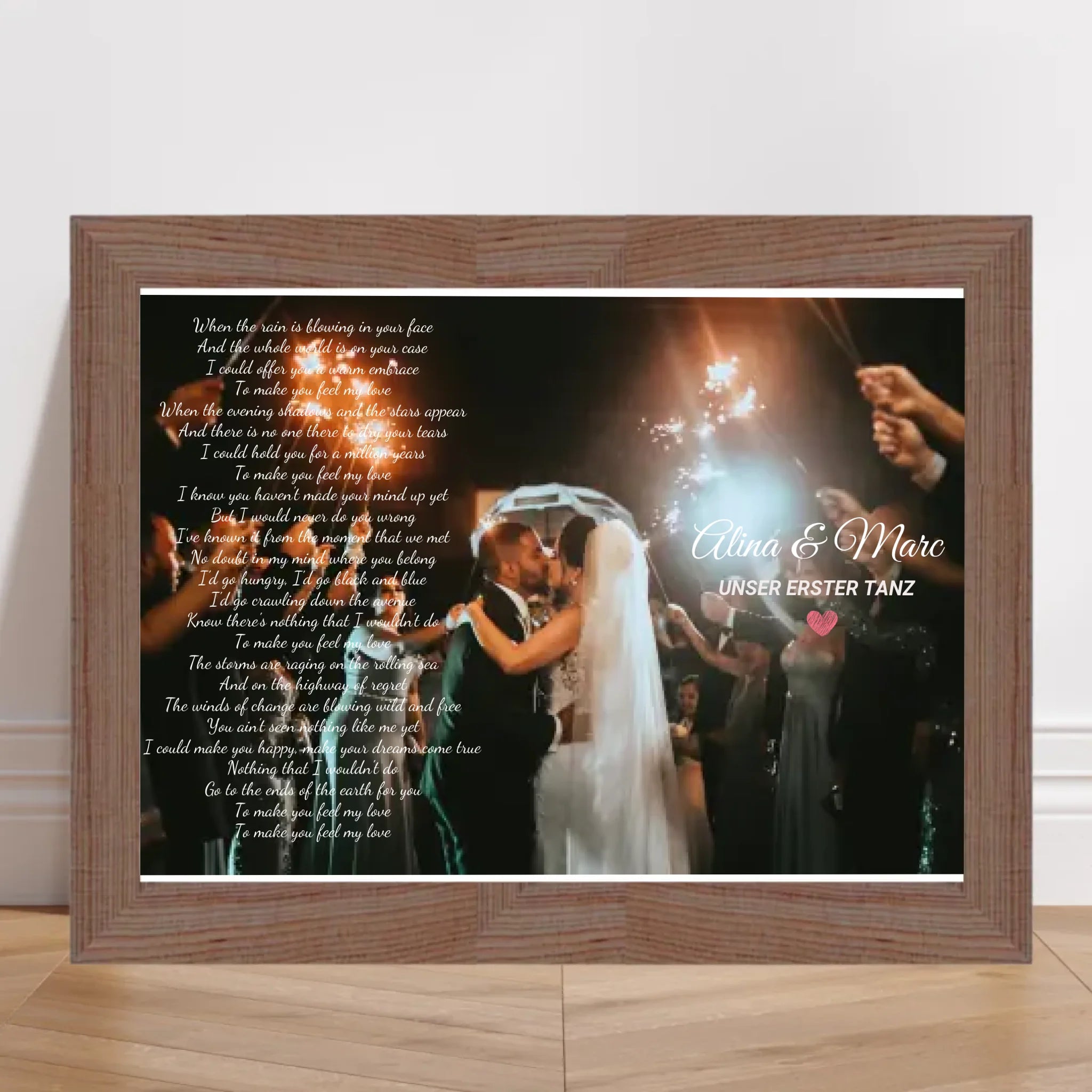 Erster Tanz Hochzeitsgeschenk Musikposter Songtext - Cantty