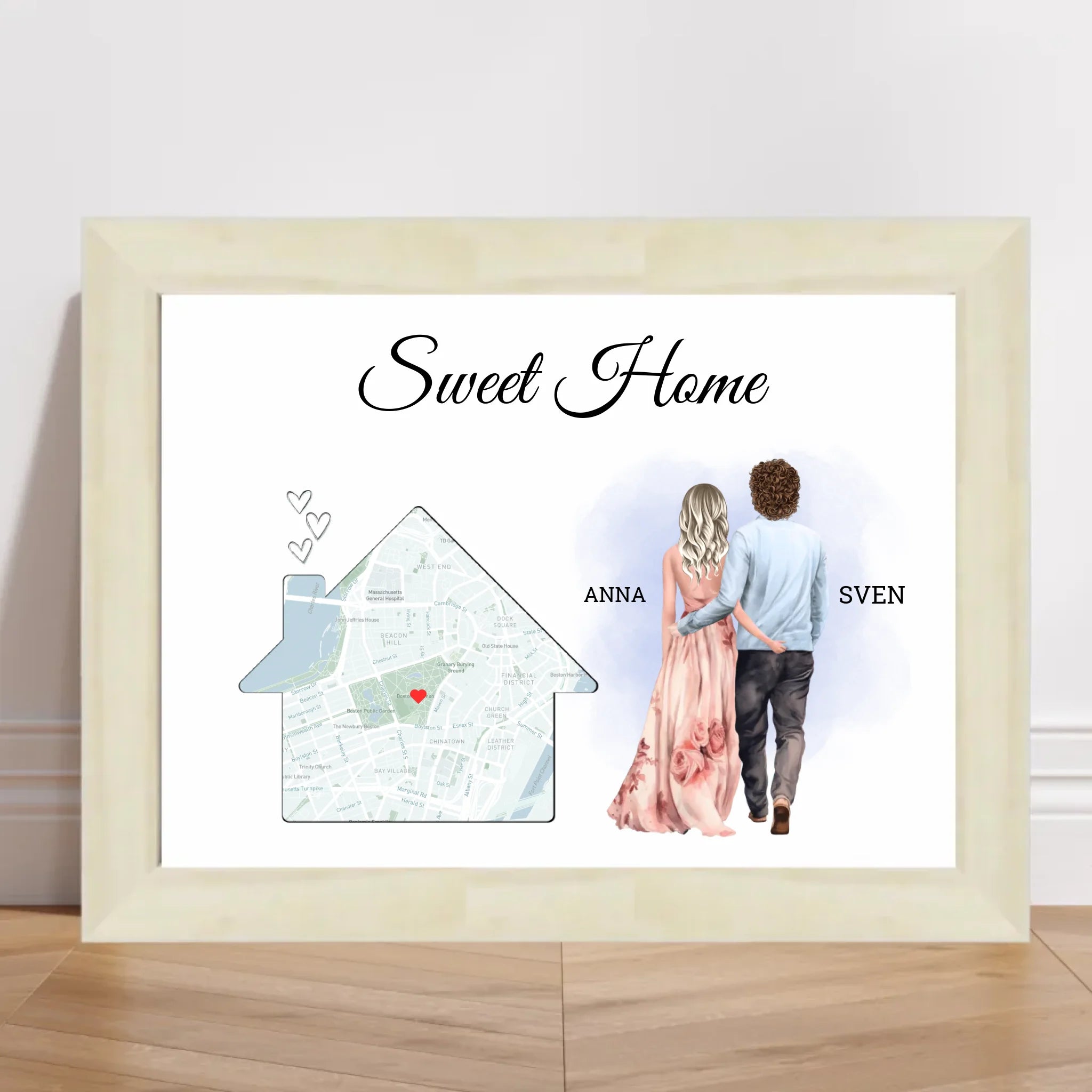 Erste gemeinsame Wohnung Einzug Geschenk Freund Freundin Stadtkarte Bild - Cantty