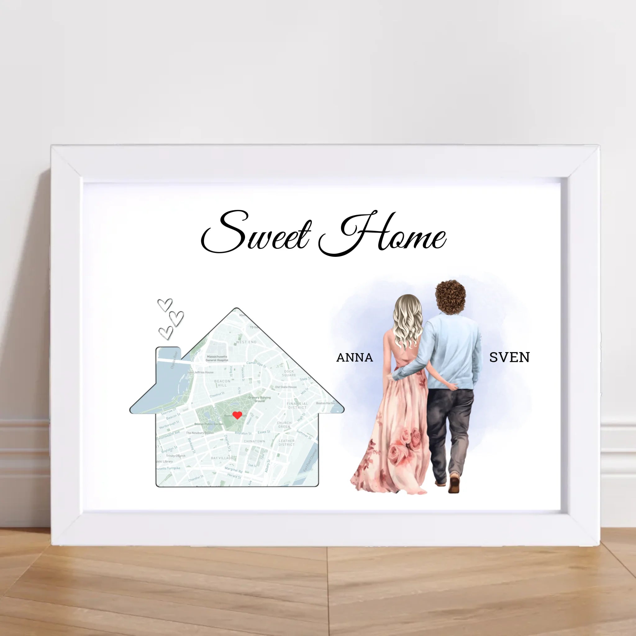 Erste gemeinsame Wohnung Einzug Geschenk Freund Freundin Stadtkarte Bild - Cantty