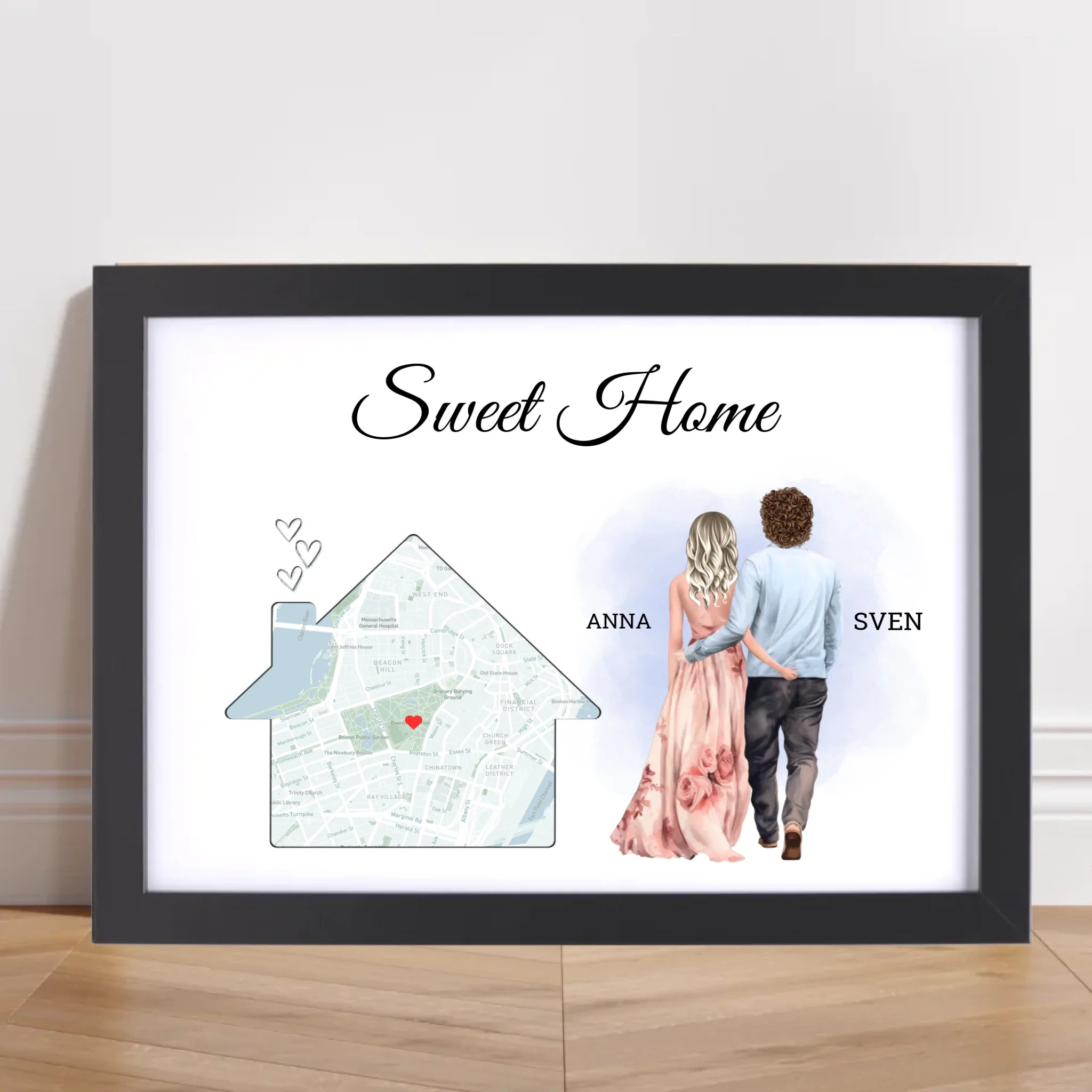 Erste gemeinsame Wohnung Einzug Geschenk Freund Freundin Stadtkarte Bild - Cantty