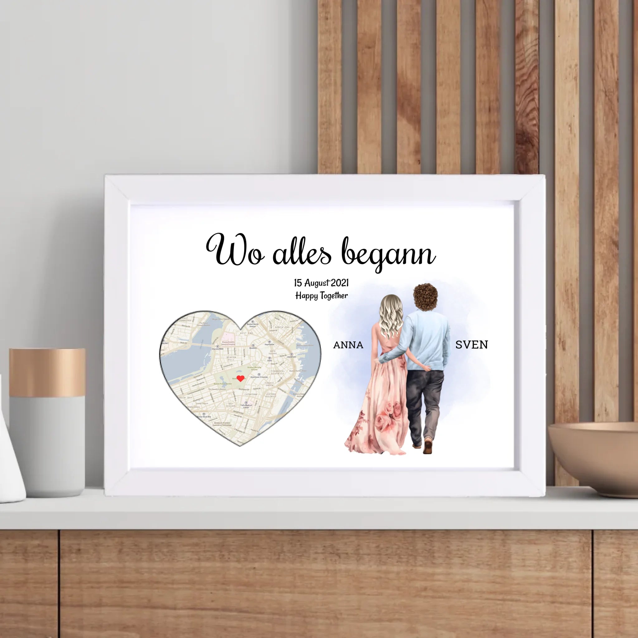 Wo alles begann Geschenk Poster Koordinaten Bild Karte Postkarte - Cantty