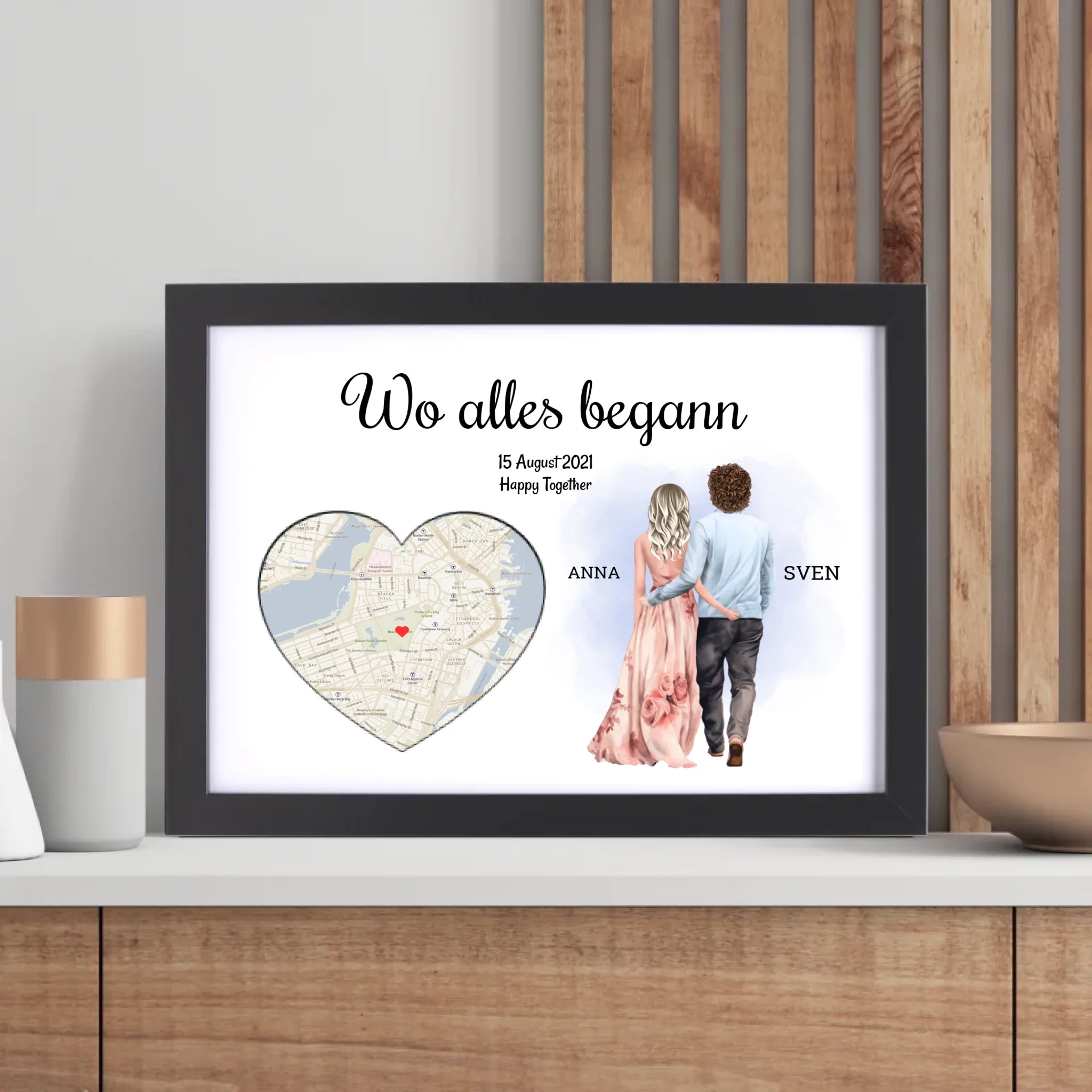 Wo alles begann Geschenk Poster Koordinaten Bild Karte Postkarte - Cantty