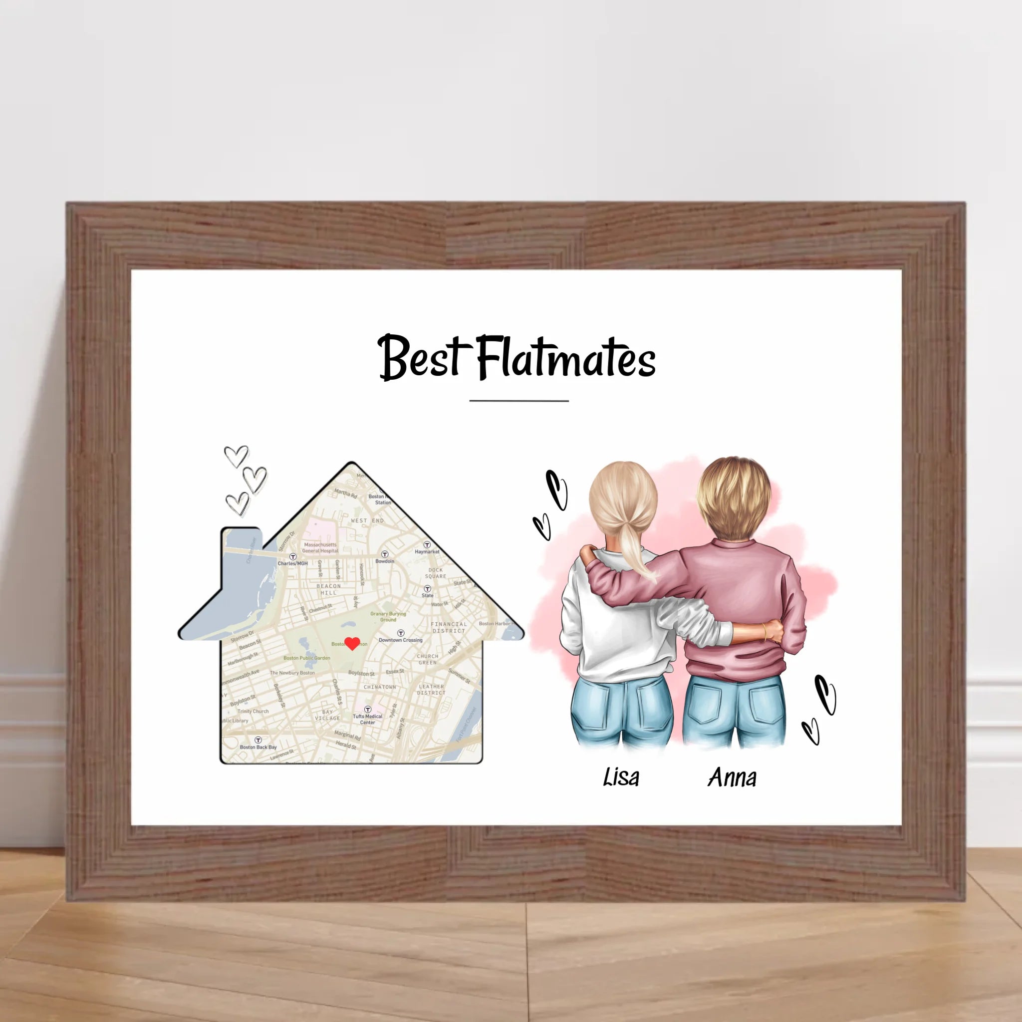 Mitbewohnerin Geschenk Bild personalisierbar - Cantty