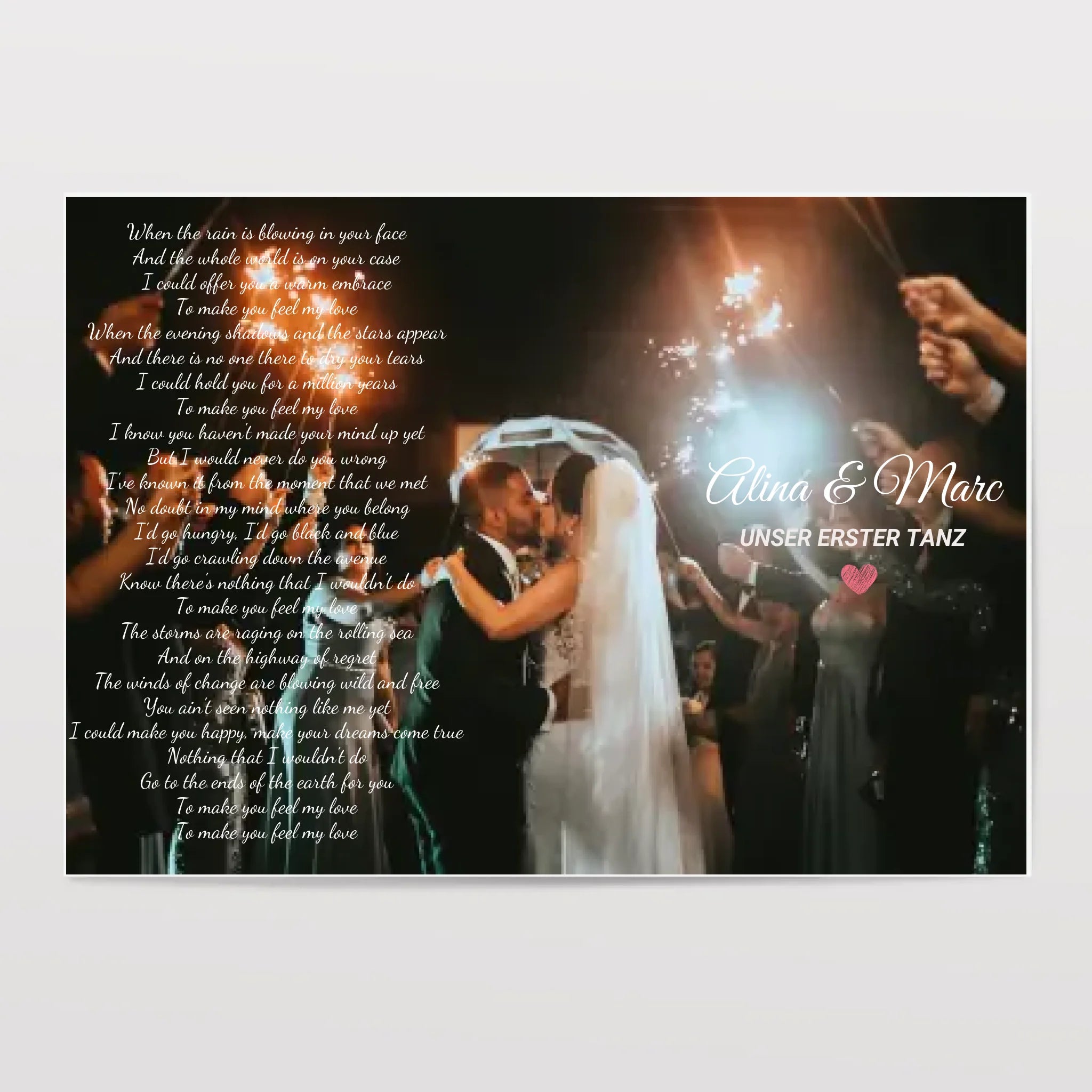 Erster Tanz Hochzeitsgeschenk Musikposter Songtext - Cantty