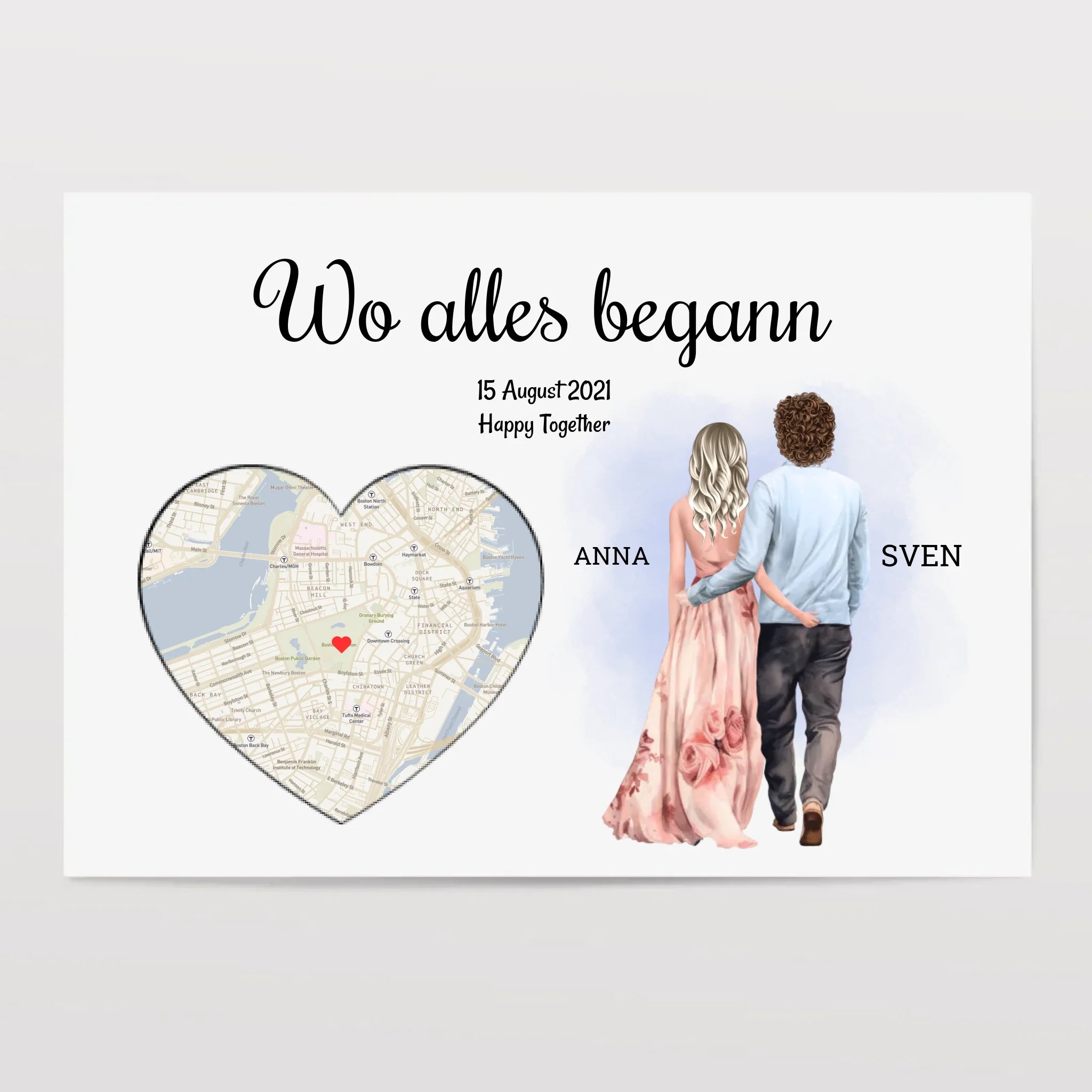 Wo alles begann Geschenk Poster Koordinaten Bild Karte Postkarte - Cantty