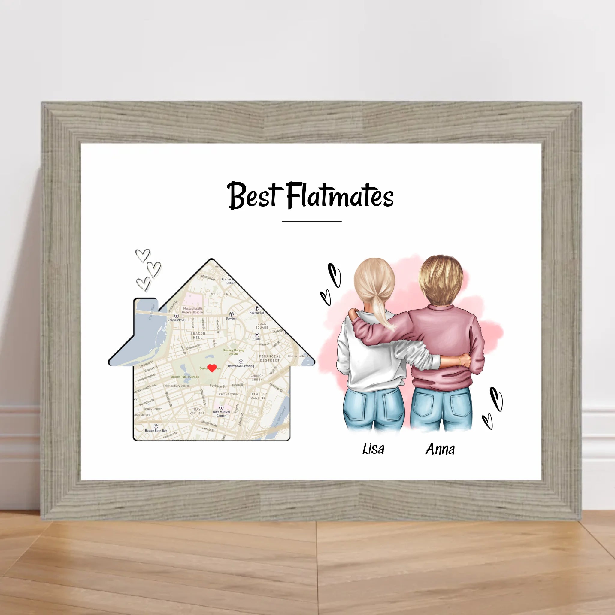 Mitbewohnerin Geschenk Bild personalisierbar - Cantty