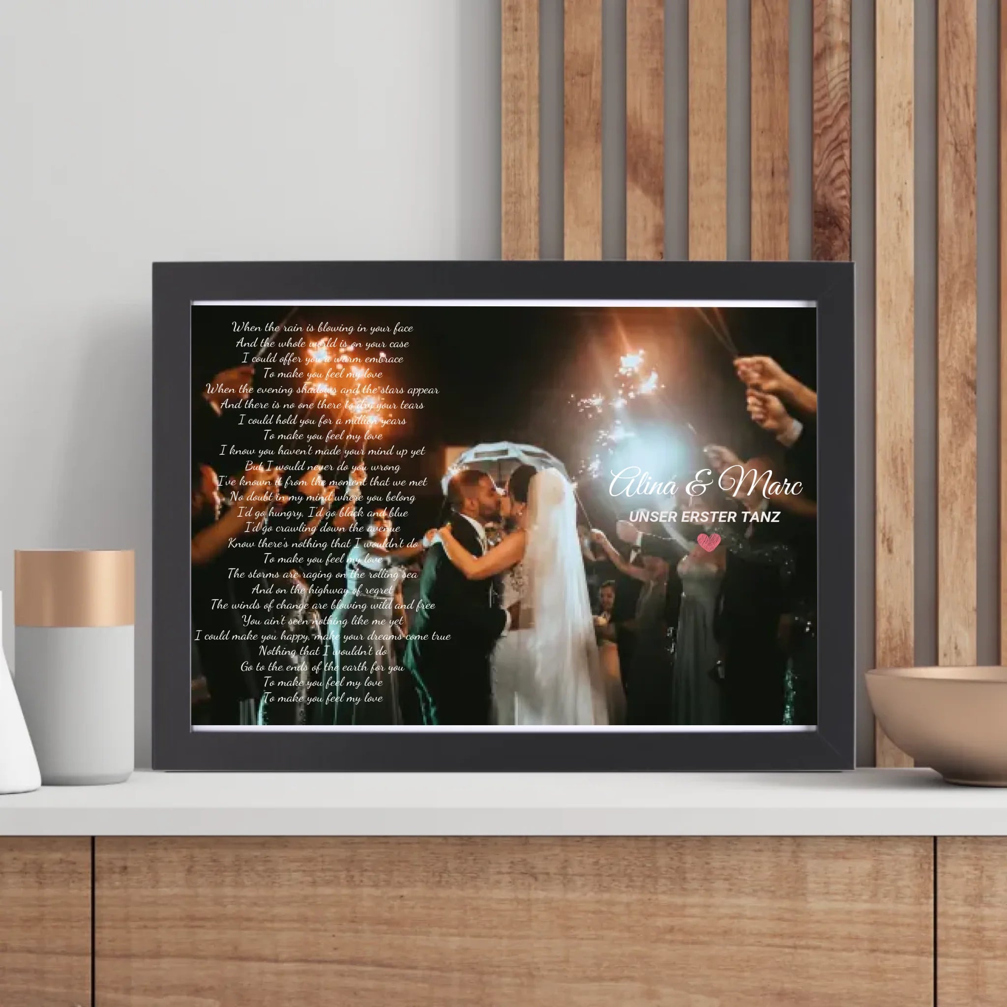 Erster Tanz Hochzeitsgeschenk Musikposter Songtext - Cantty