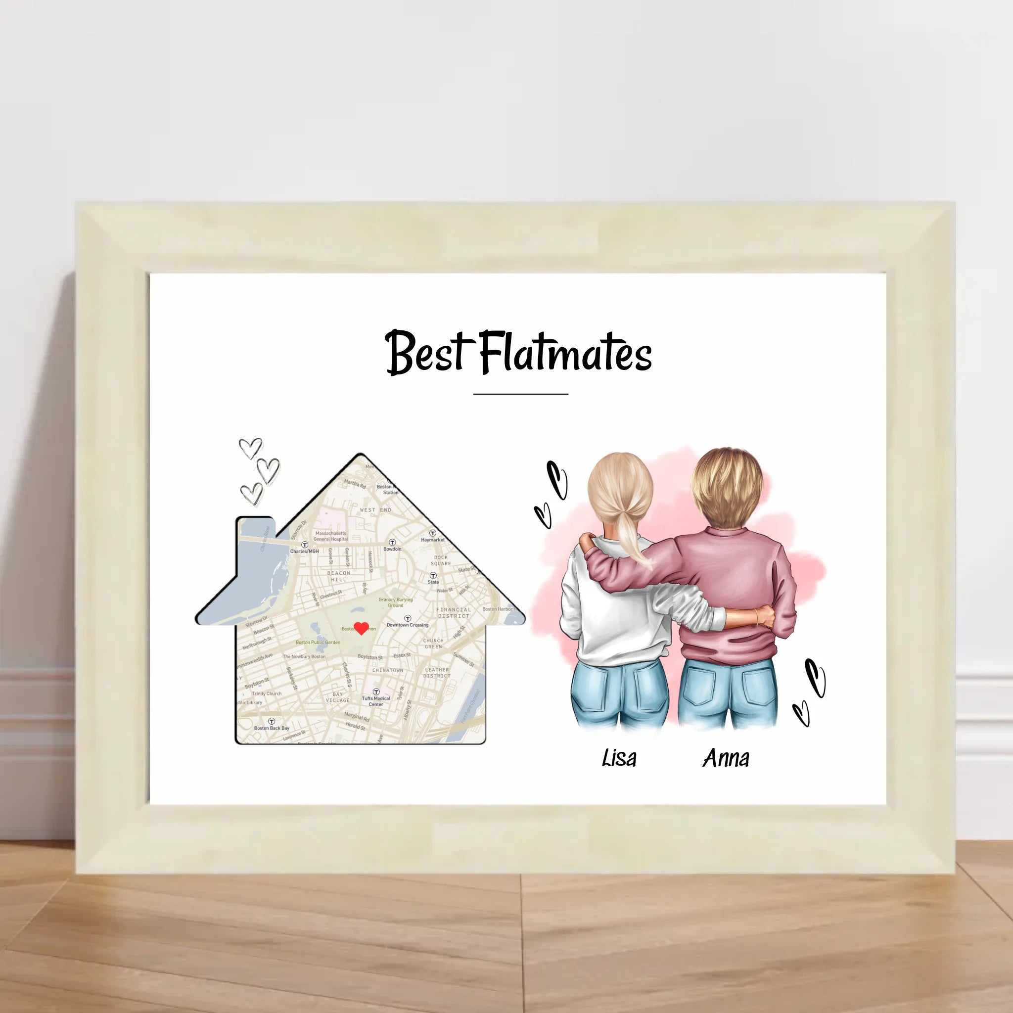 Mitbewohnerin Geschenk Bild personalisierbar - Cantty