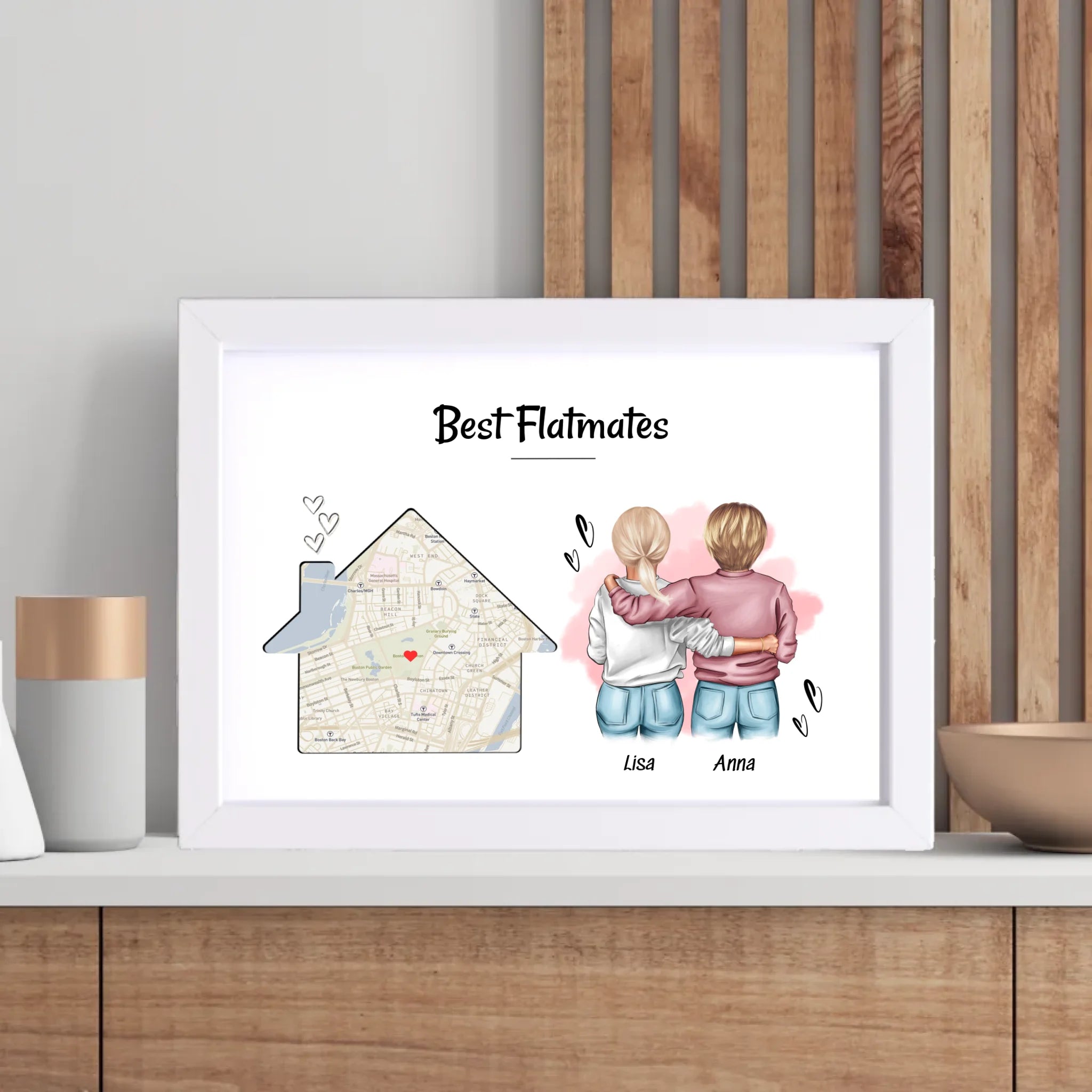 Mitbewohnerin Geschenk Bild personalisierbar - Cantty