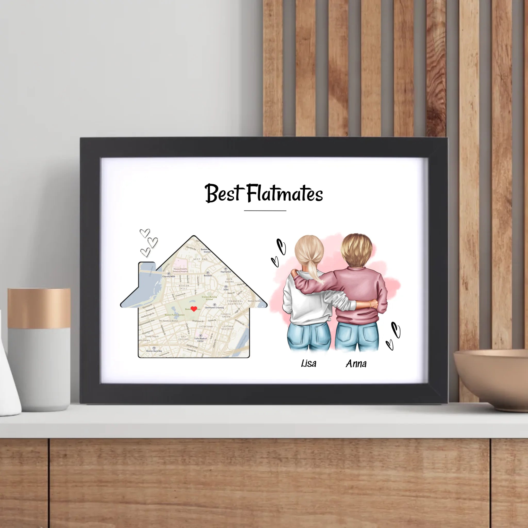 Mitbewohnerin Geschenk Bild personalisierbar - Cantty