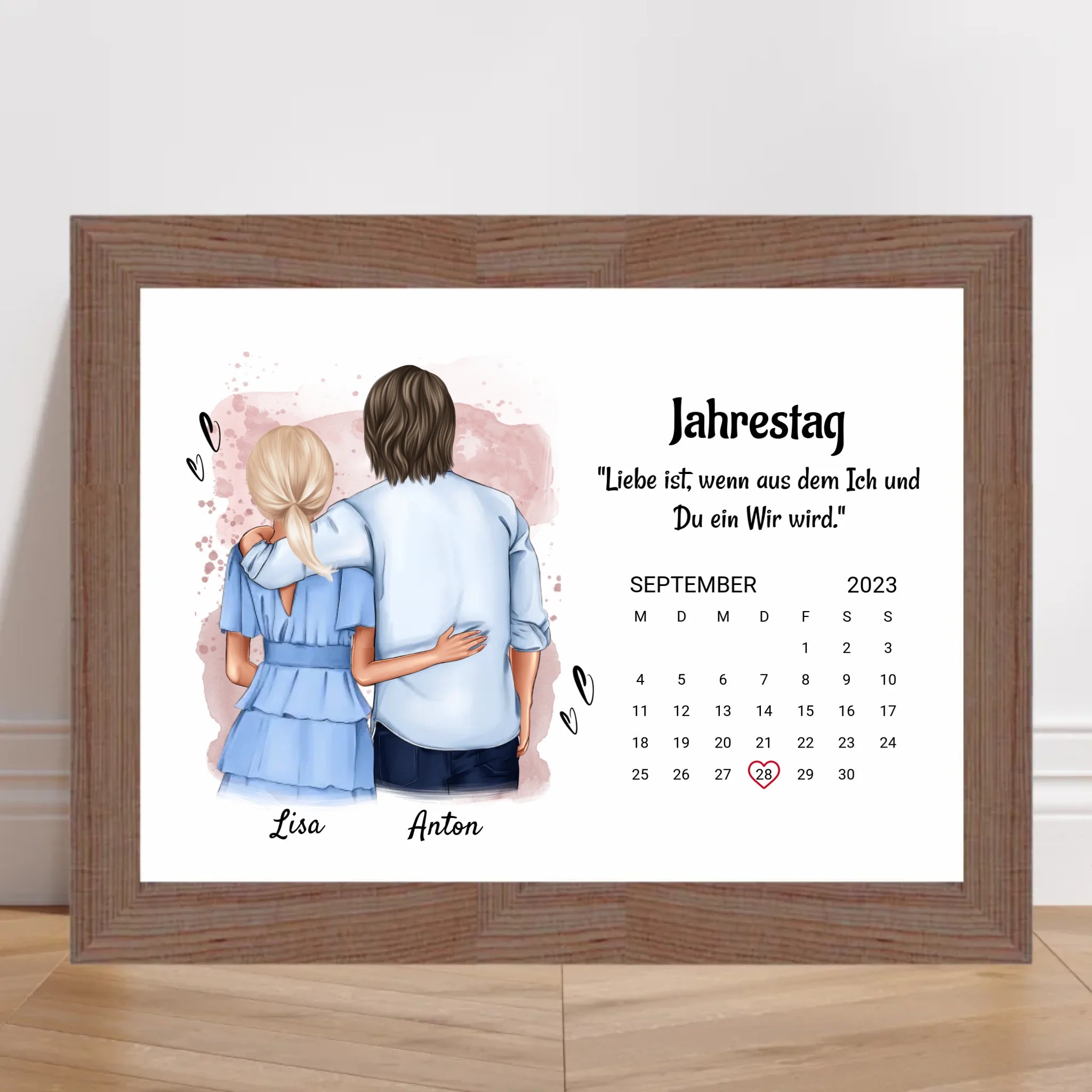 Freund und Freundin Jahrestag Poster Geschenk mit Datum - Cantty