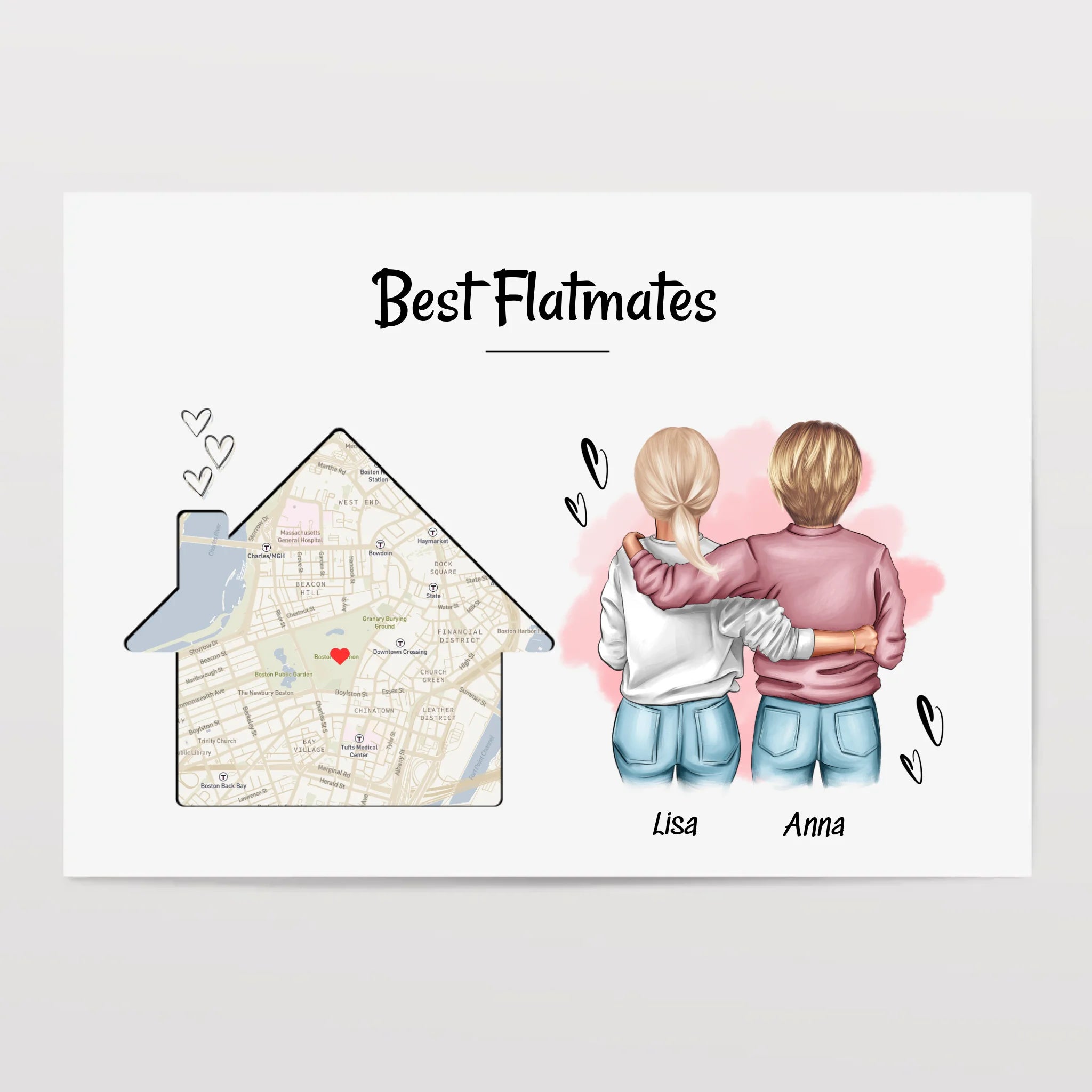 Mitbewohnerin Geschenk Bild personalisierbar - Cantty