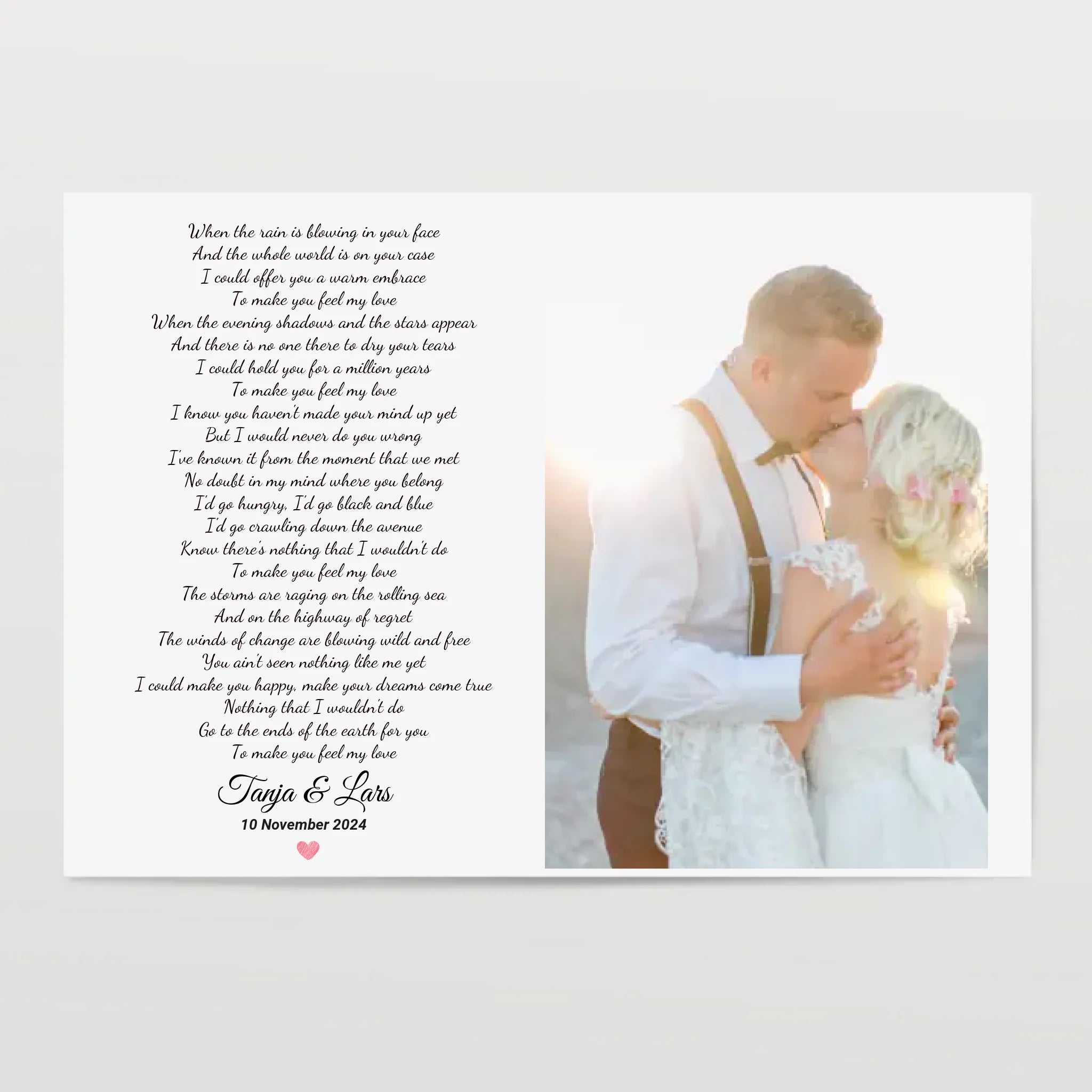 Hochzeitsgeschenk Foto erster Tanz Songtext Bild - Cantty