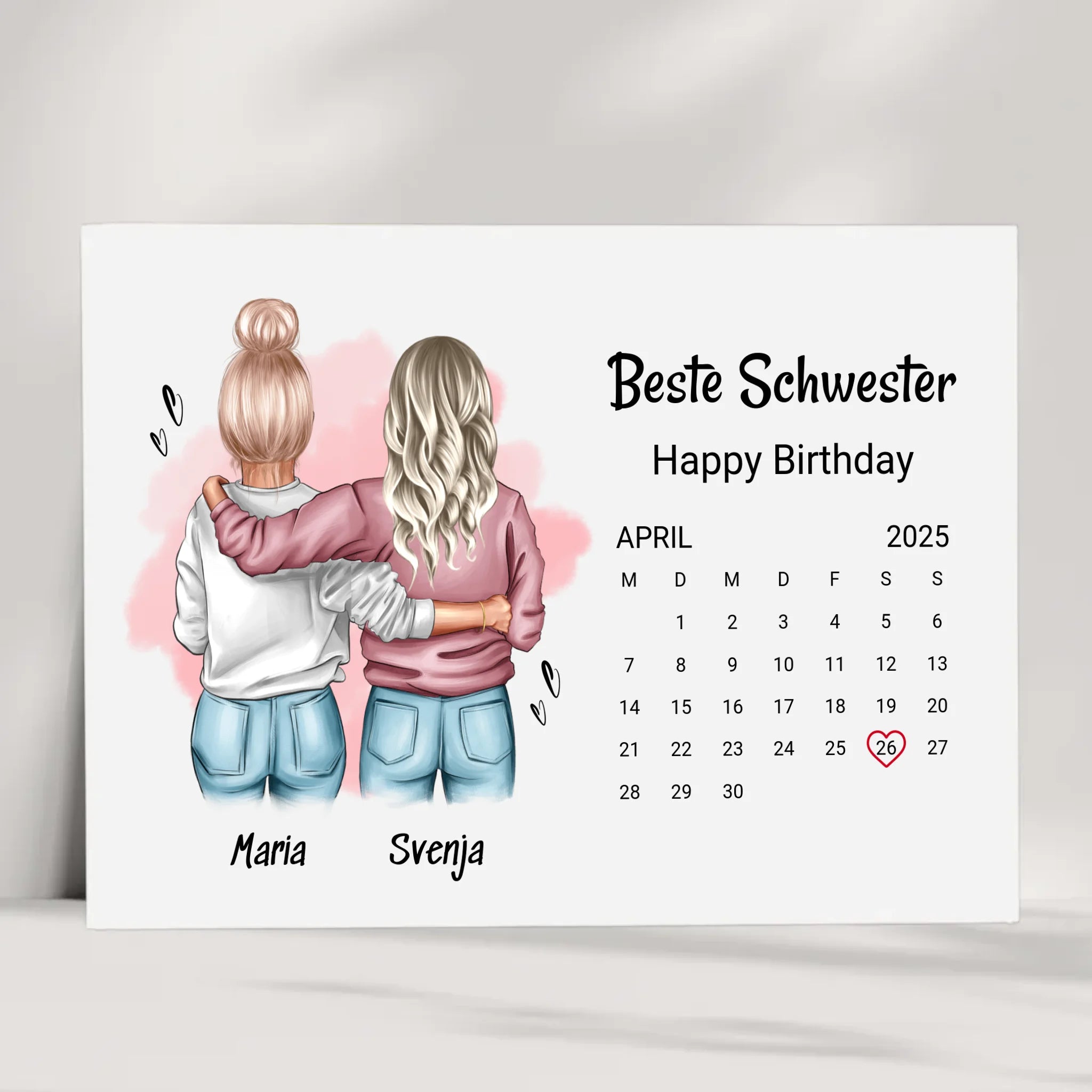 Schwester Geburtstag Geschenk Poster mit Datum - Cantty