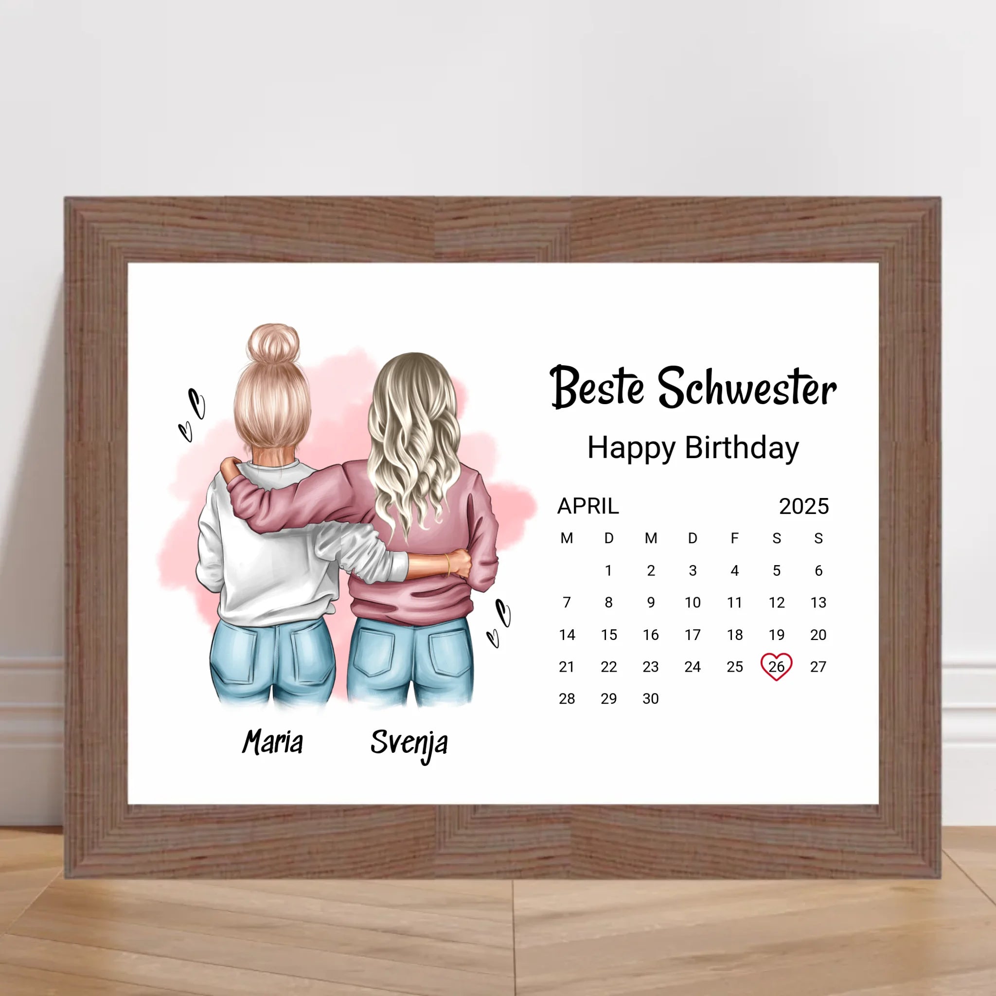 Schwester Geburtstag Geschenk Poster mit Datum - Cantty