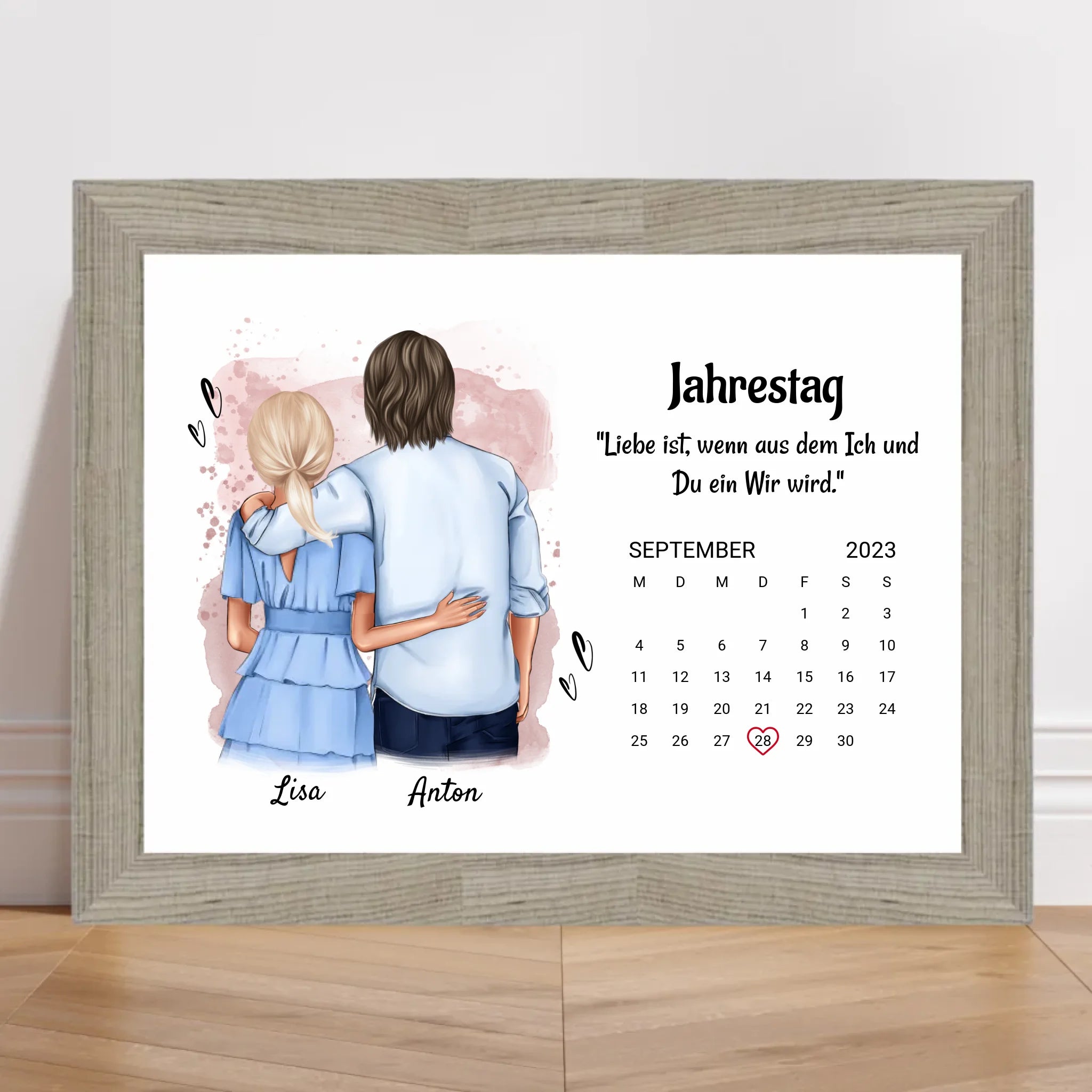 Freund und Freundin Jahrestag Poster Geschenk mit Datum - Cantty