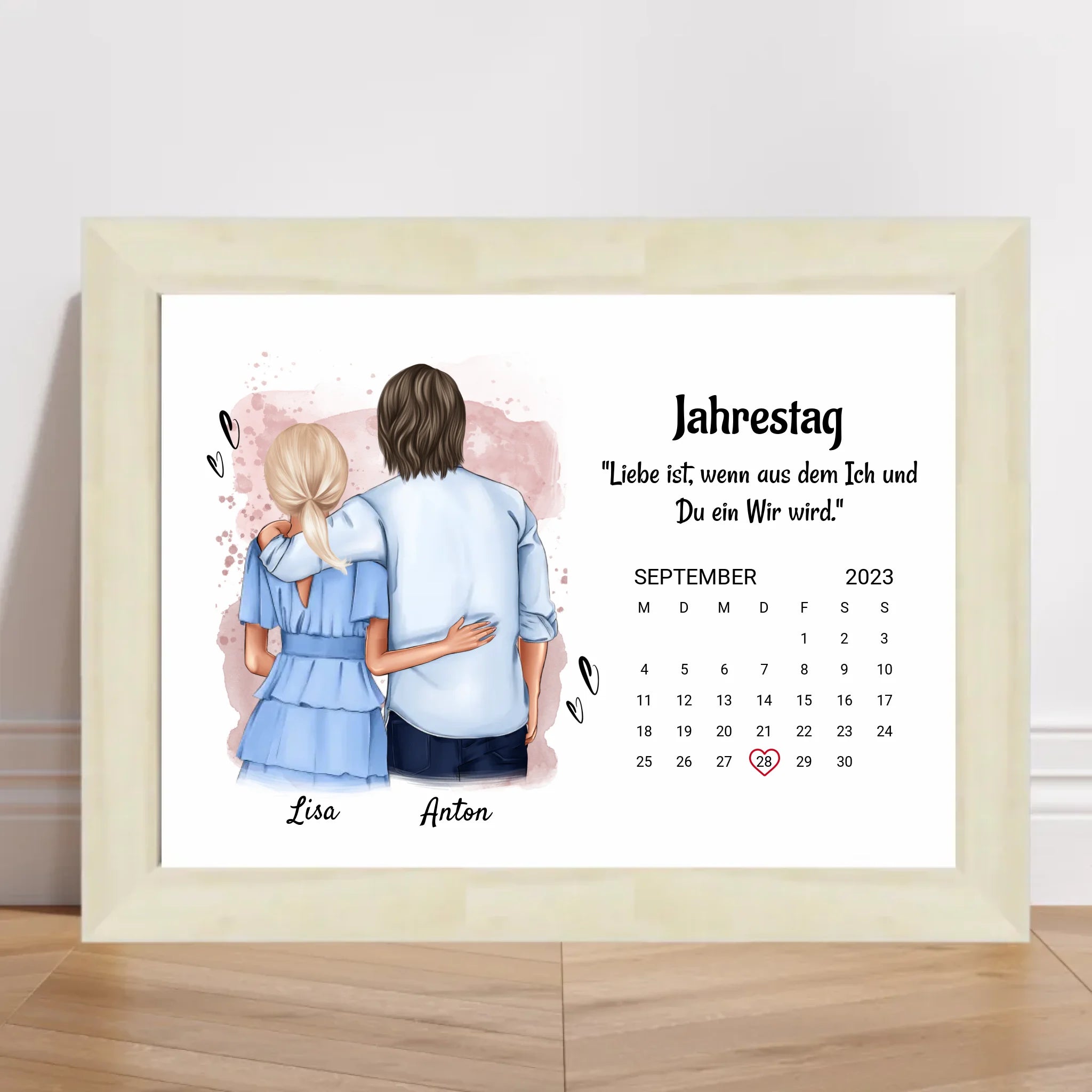 Freund und Freundin Jahrestag Poster Geschenk mit Datum - Cantty